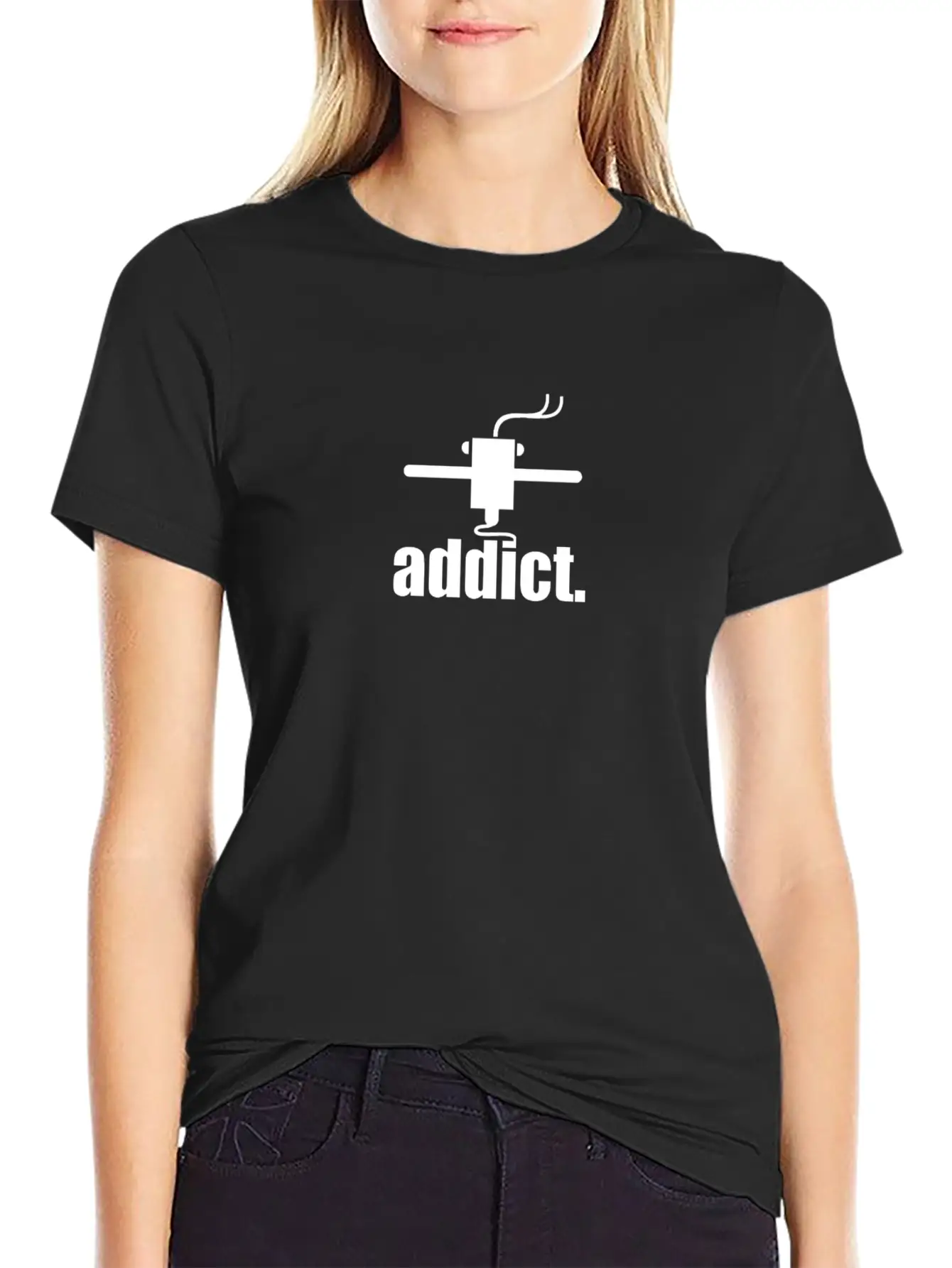 ADDICT. 3D-Print T-Shirt Lightweight Cotton T-Shirt – Daily Comfort Graphic Shirt