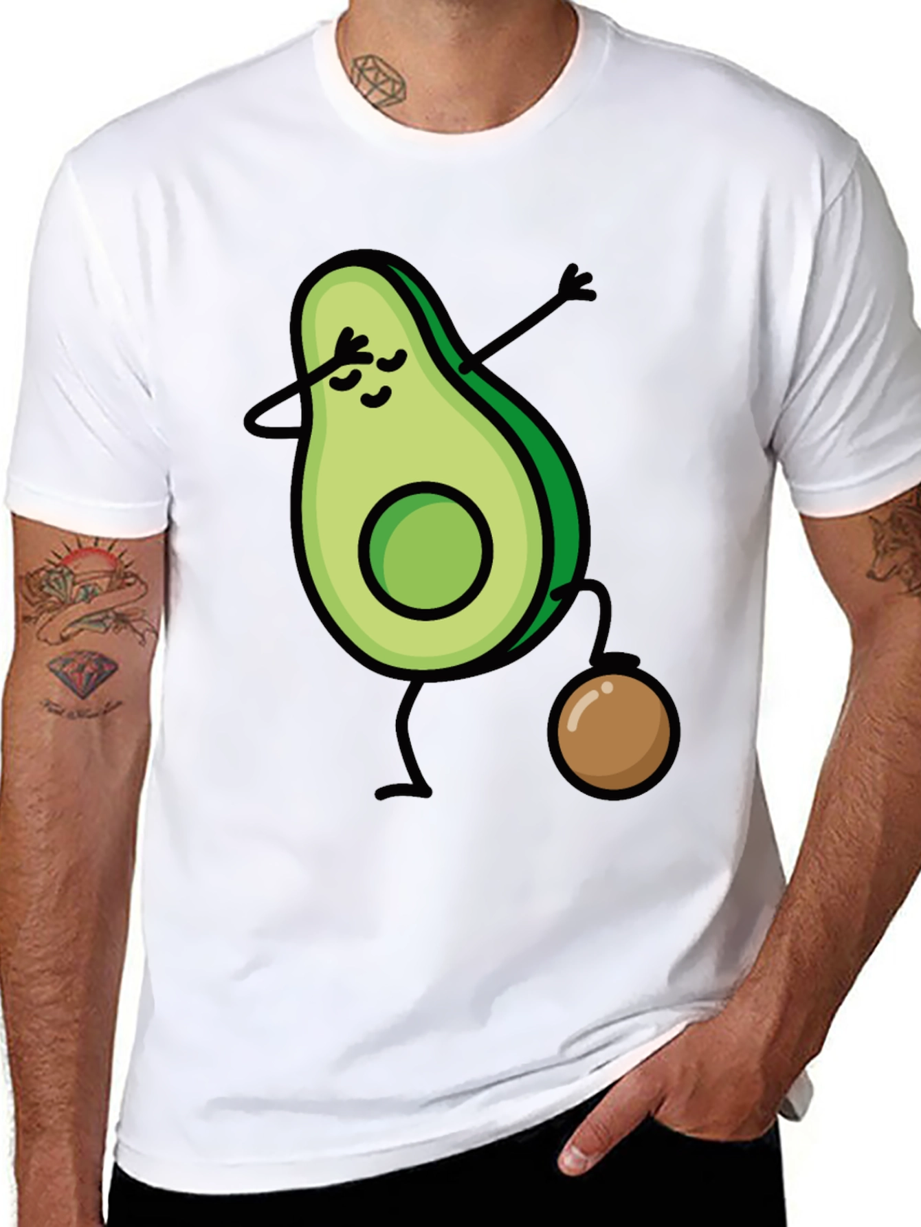 Avocado Dabbing Black T-Shirt - Fun & Trendy