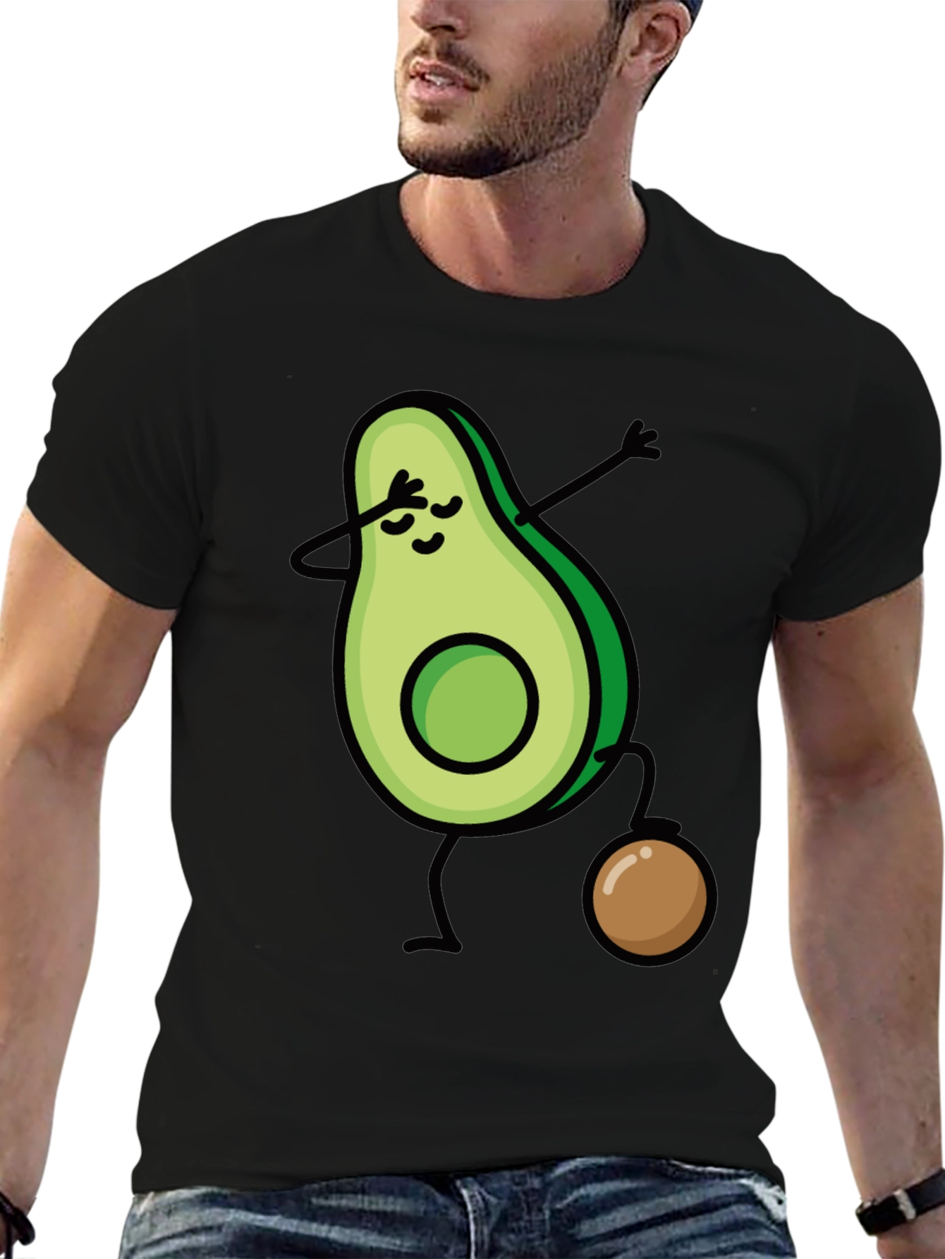 Avocado Dabbing Black T-Shirt - Fun & Trendy