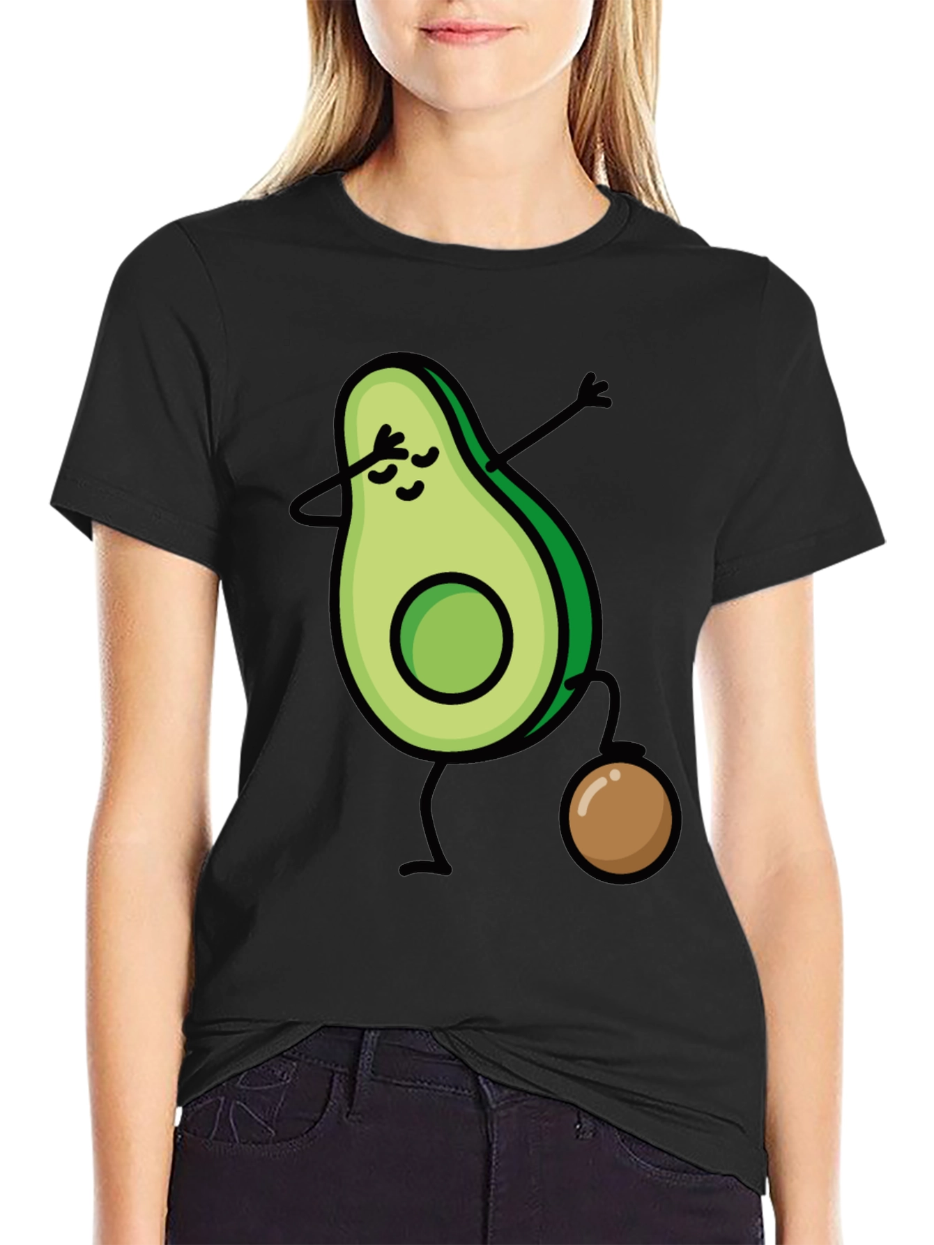 Avocado Dabbing Black T-Shirt - Fun & Trendy