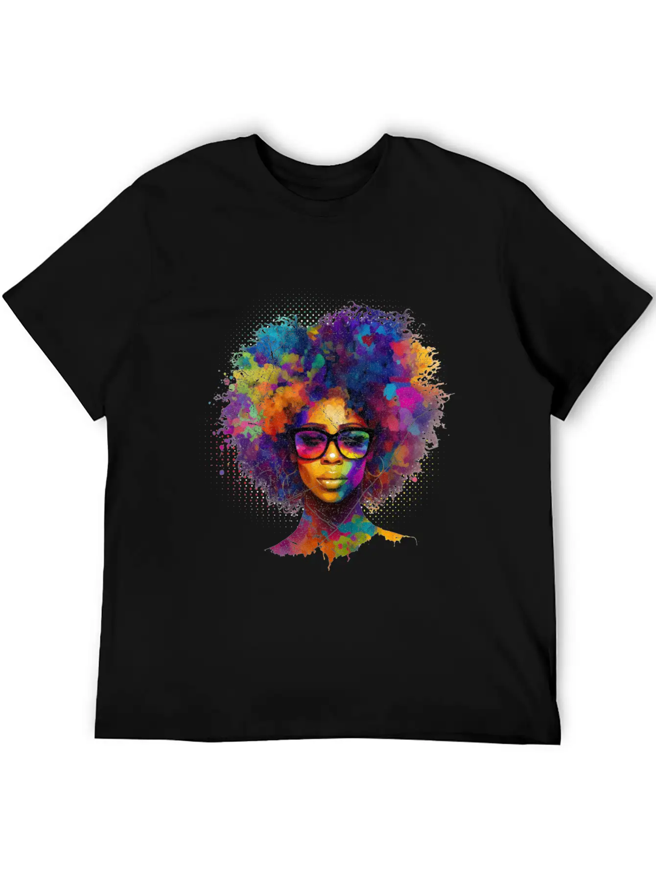 Afro Hair Afro American African Black Woman Lightweight Cotton T-Shirt – Daily Comfort Graphic Shirt