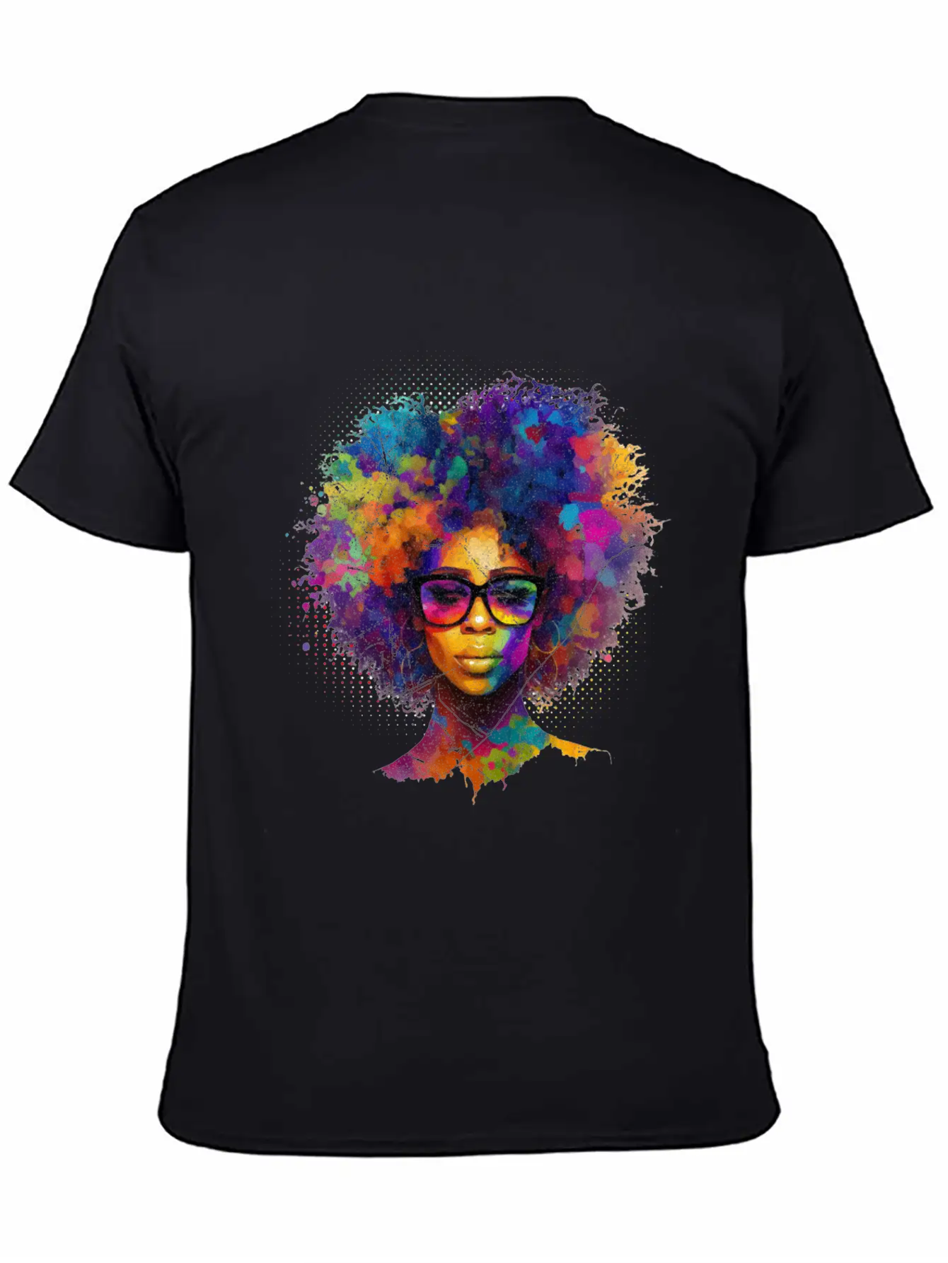 Afro Hair Afro American African Black Woman Lightweight Cotton T-Shirt – Daily Comfort Graphic Shirt