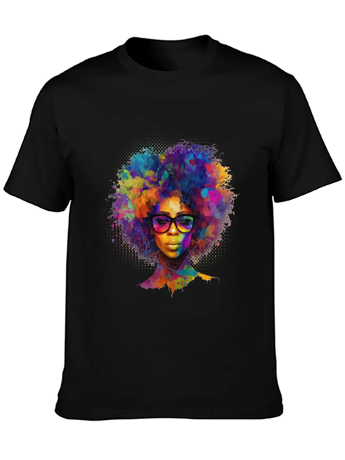 Afro Hair Afro American African Black Woman Lightweight Cotton T-Shirt – Daily Comfort Graphic Shirt