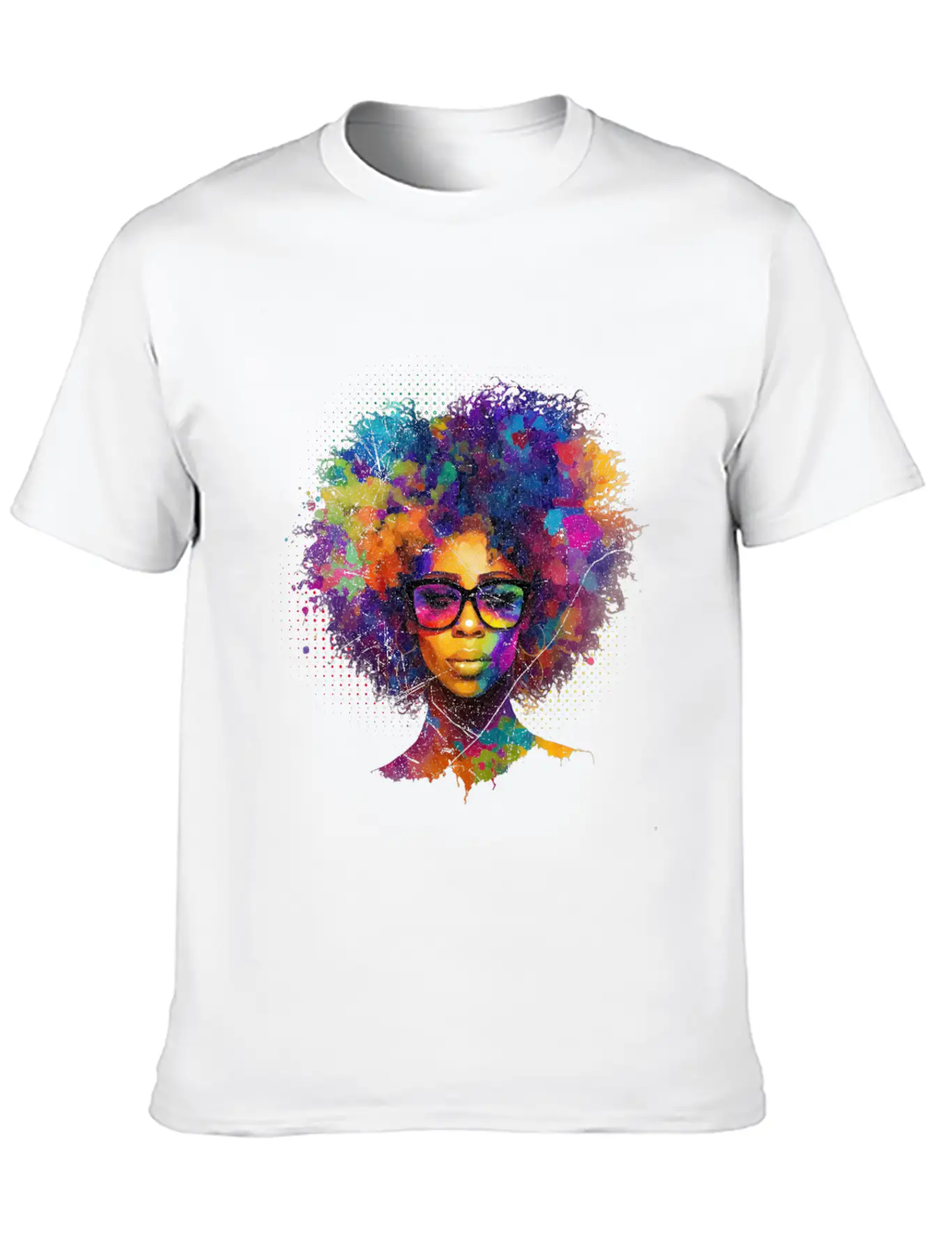 Afro Hair Afro American African Black Woman Lightweight Cotton T-Shirt – Daily Comfort Graphic Shirt