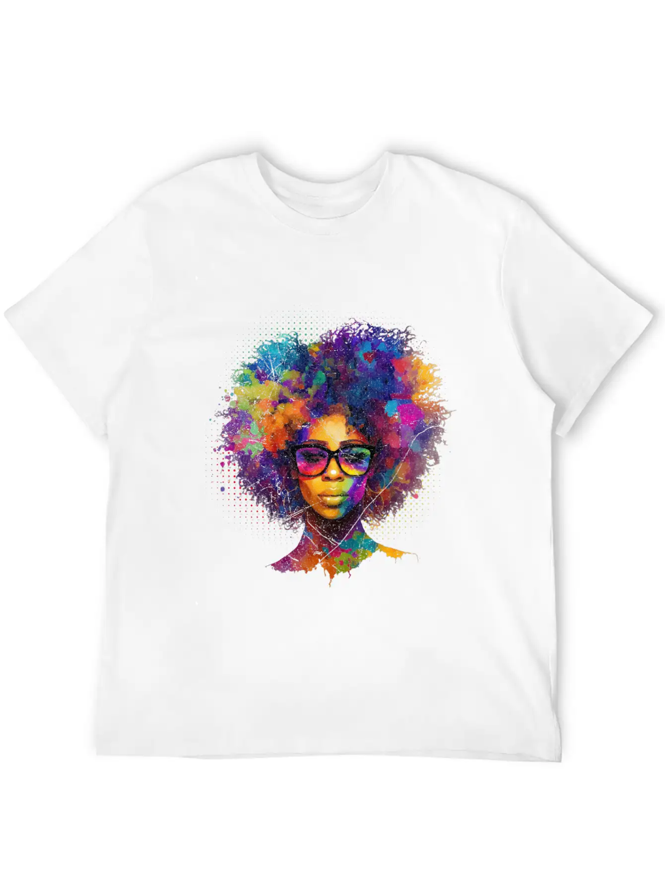 Afro Hair Afro American African Black Woman Lightweight Cotton T-Shirt – Daily Comfort Graphic Shirt