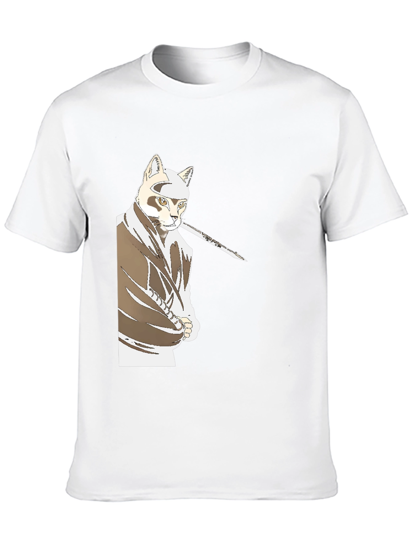 Samurai Cat T-Shirt - Black Graphic Tee
