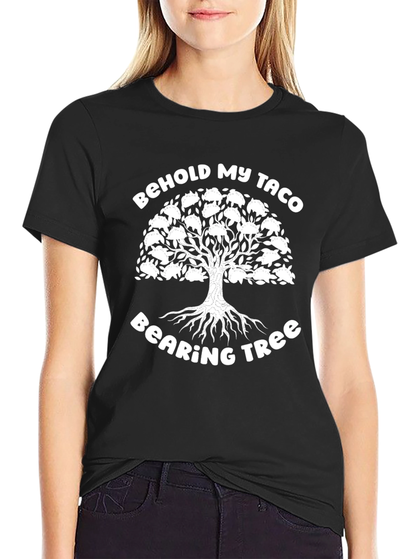 Taco Bearing Tree Black T-Shirt - Funny Foodie Tee