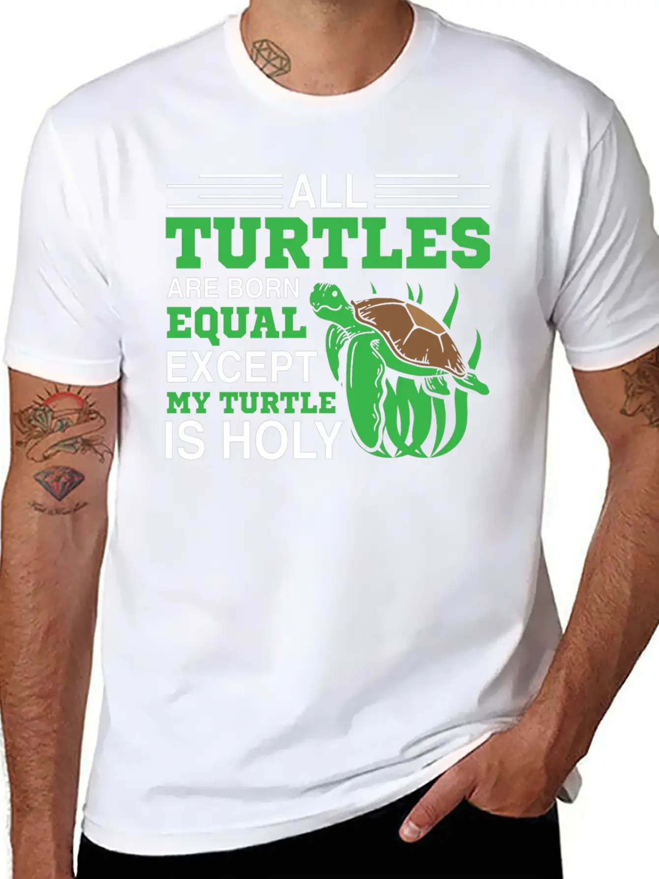 All Turtles Are Born Equal Lightweight Cotton T-Shirt – Daily Comfort Graphic Shirt
