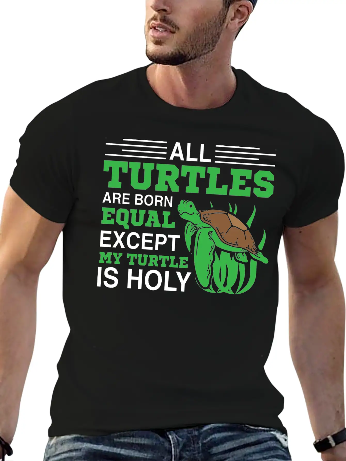 All Turtles Are Born Equal Lightweight Cotton T-Shirt – Daily Comfort Graphic Shirt