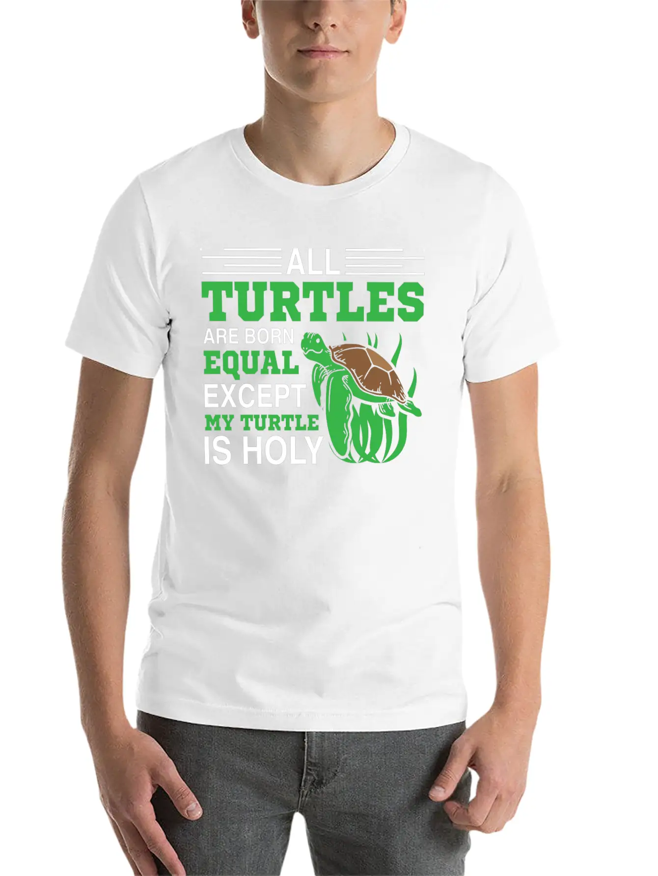 All Turtles Are Born Equal Lightweight Cotton T-Shirt – Daily Comfort Graphic Shirt