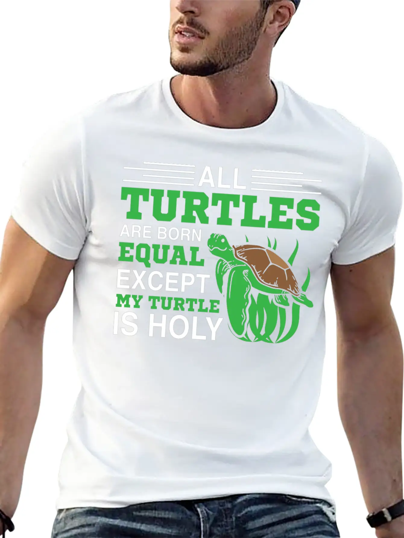 All Turtles Are Born Equal Lightweight Cotton T-Shirt – Daily Comfort Graphic Shirt
