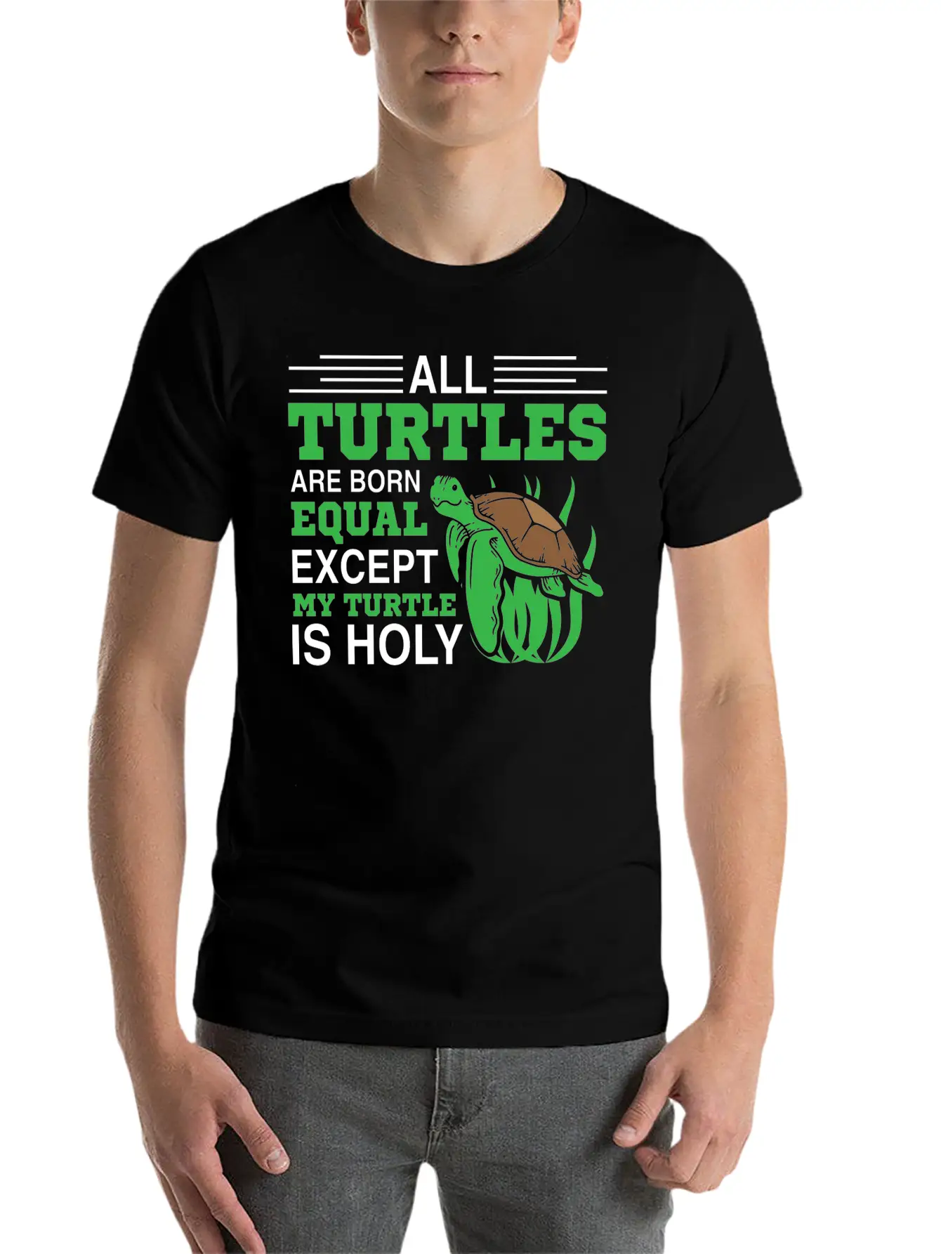 All Turtles Are Born Equal Lightweight Cotton T-Shirt – Daily Comfort Graphic Shirt
