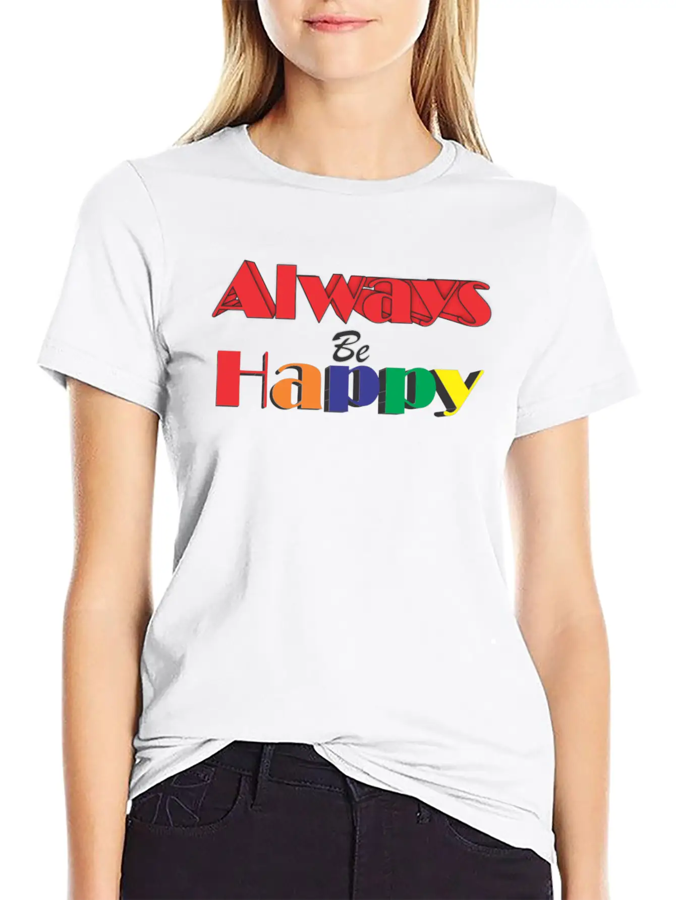 Always Happy Lightweight Cotton T-Shirt – Daily Comfort Graphic Shirt