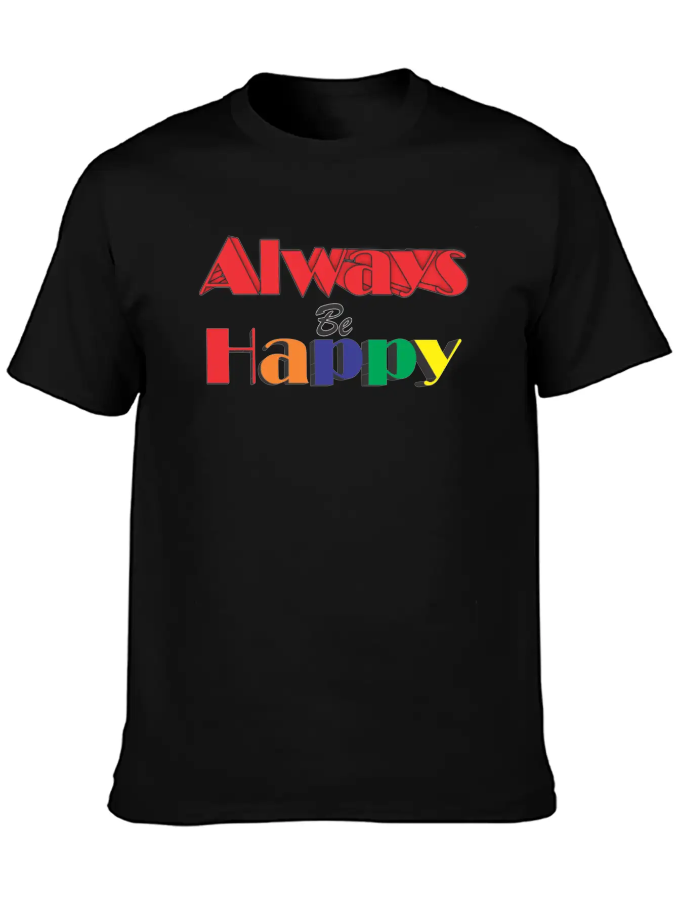 Always Happy Lightweight Cotton T-Shirt – Daily Comfort Graphic Shirt