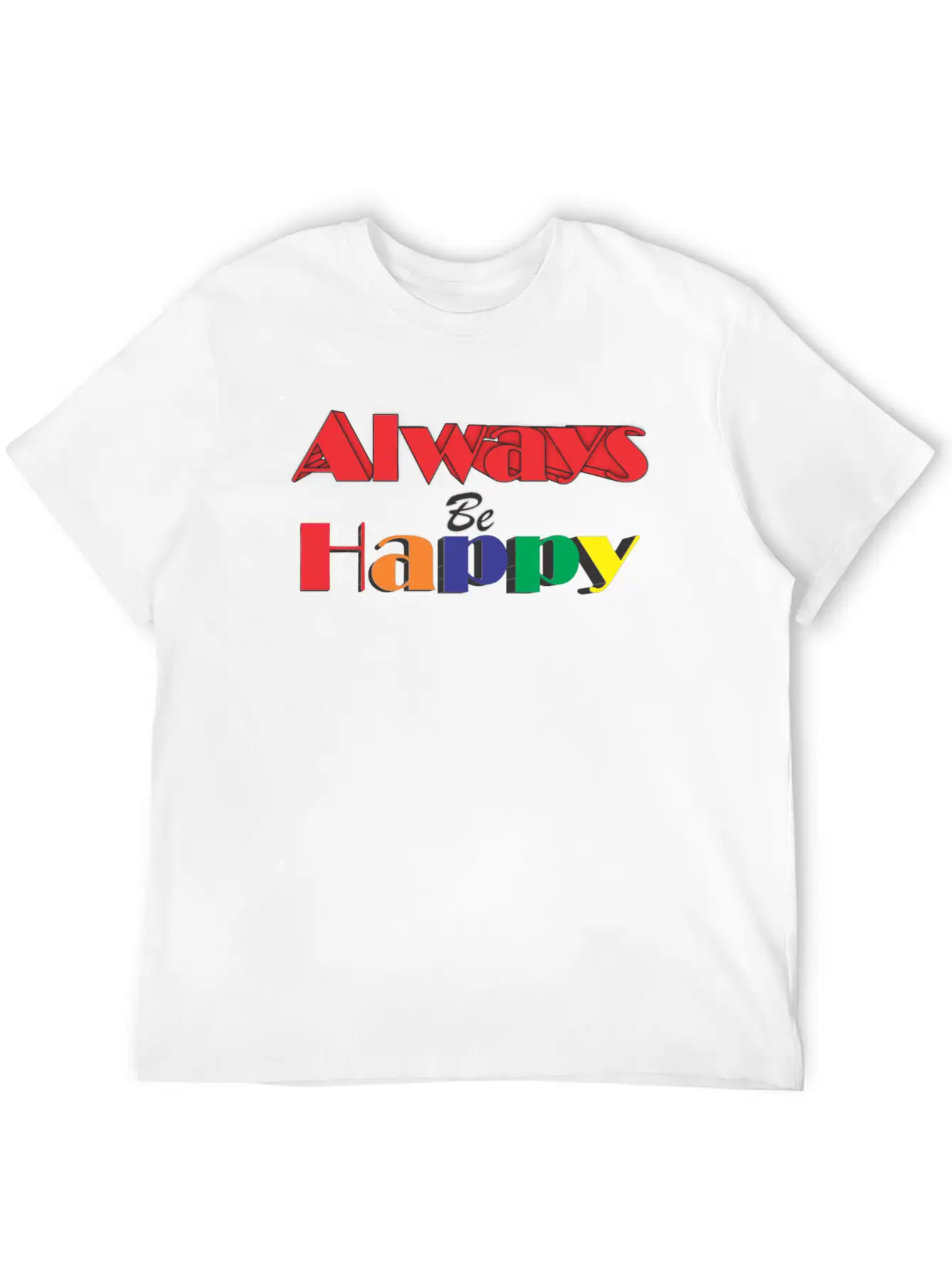 Always Happy Lightweight Cotton T-Shirt – Daily Comfort Graphic Shirt