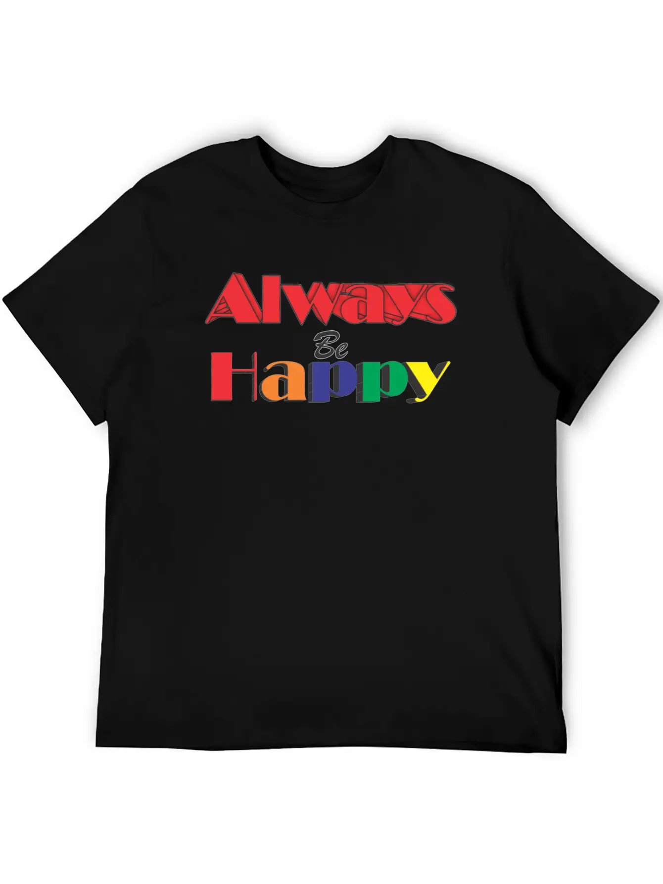 Always Happy Lightweight Cotton T-Shirt – Daily Comfort Graphic Shirt