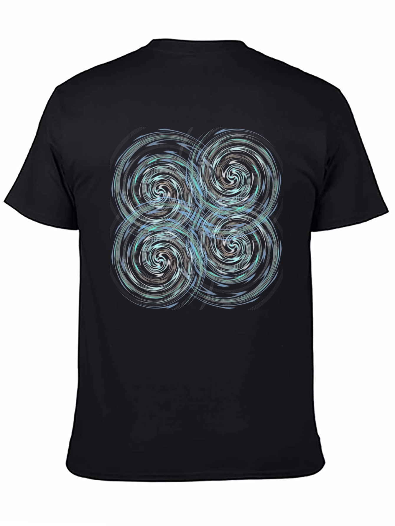 Whirlwind Vortex Graphic Tee - Black Cotton Blend
