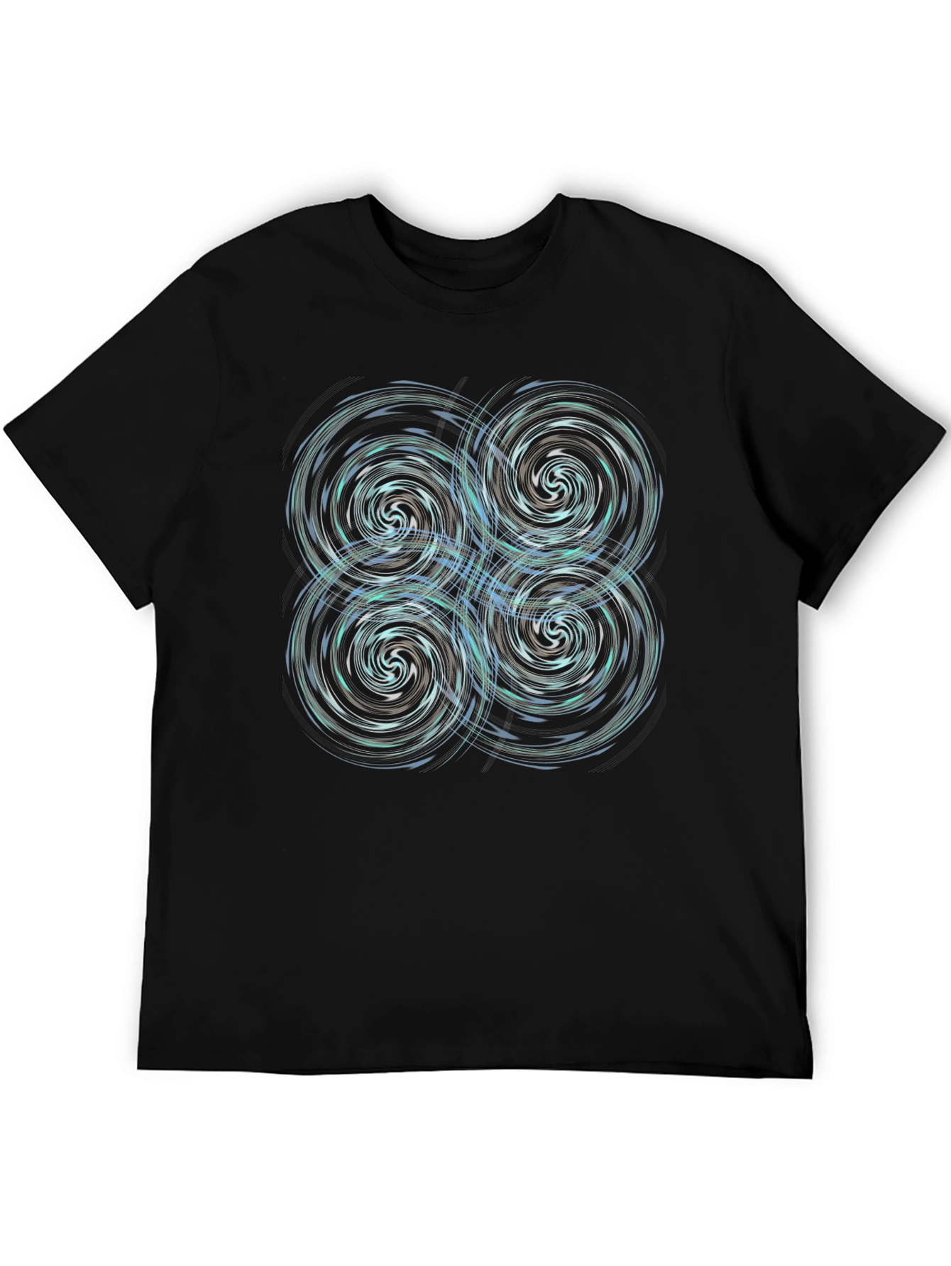 Whirlwind Vortex Graphic Tee - Black Cotton Blend