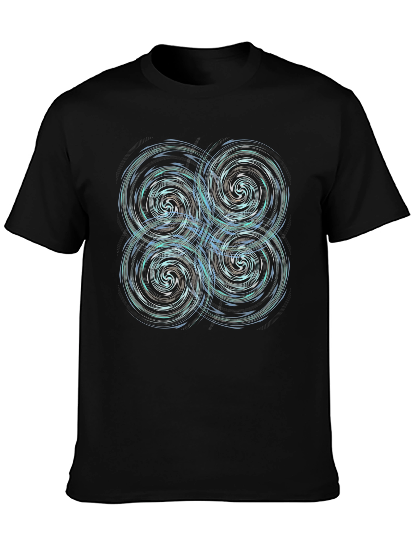 Whirlwind Vortex Graphic Tee - Black Cotton Blend