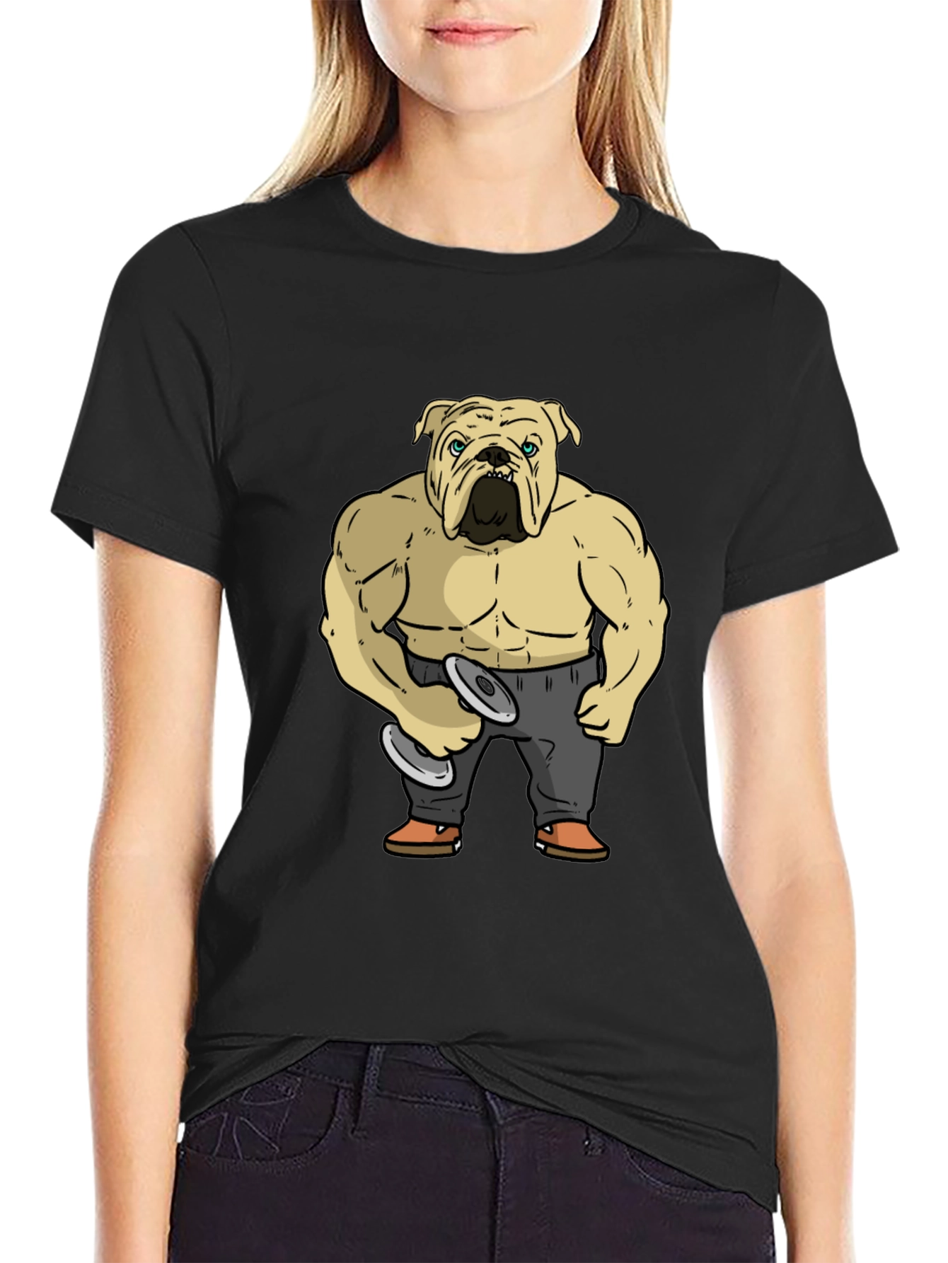 Bulldog Bodybuilder Graphic T-Shirt