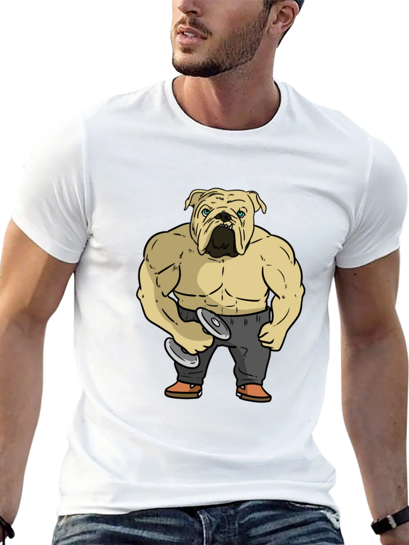 Bulldog Bodybuilder Graphic T-Shirt