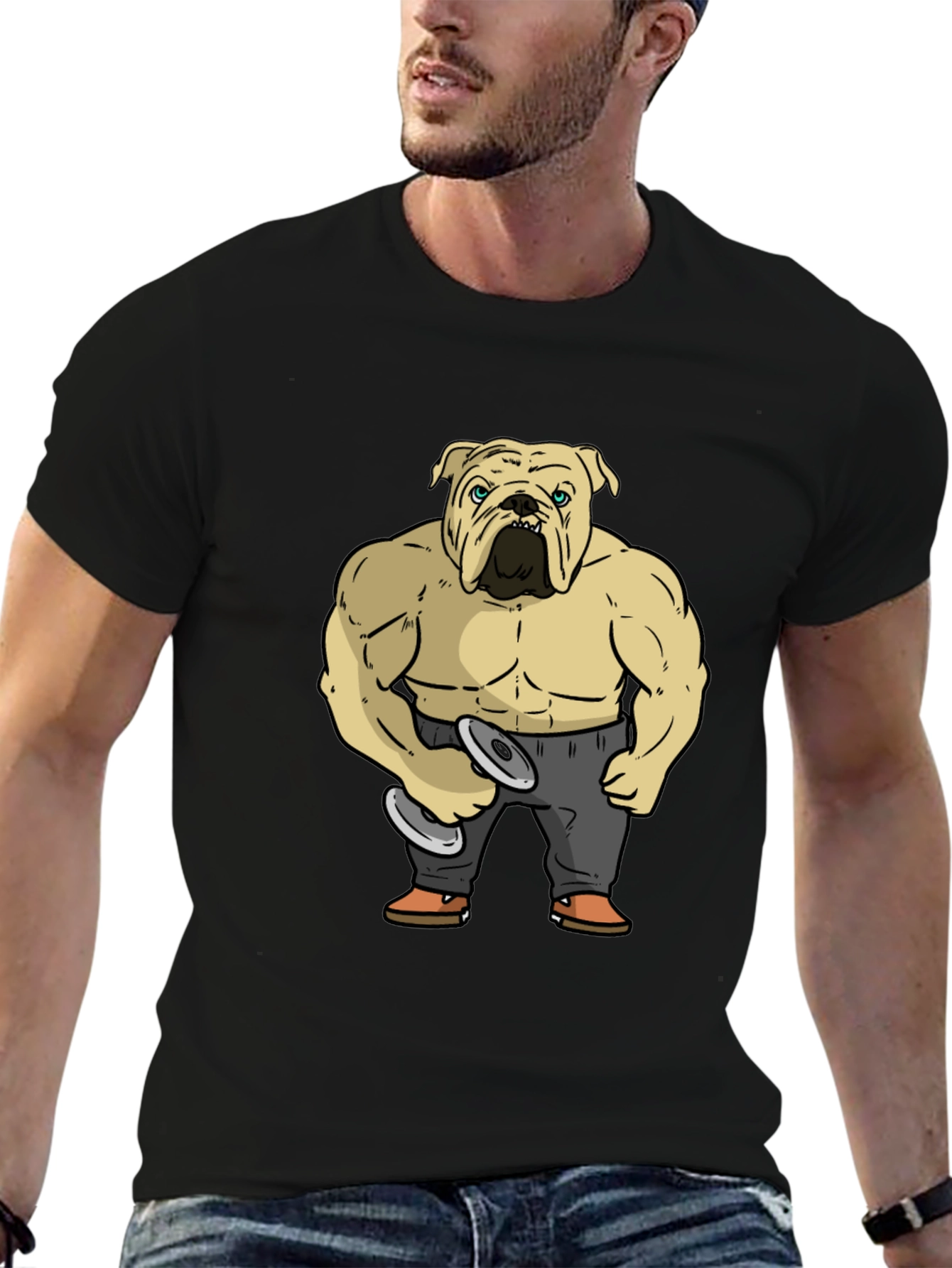 Bulldog Bodybuilder Graphic T-Shirt