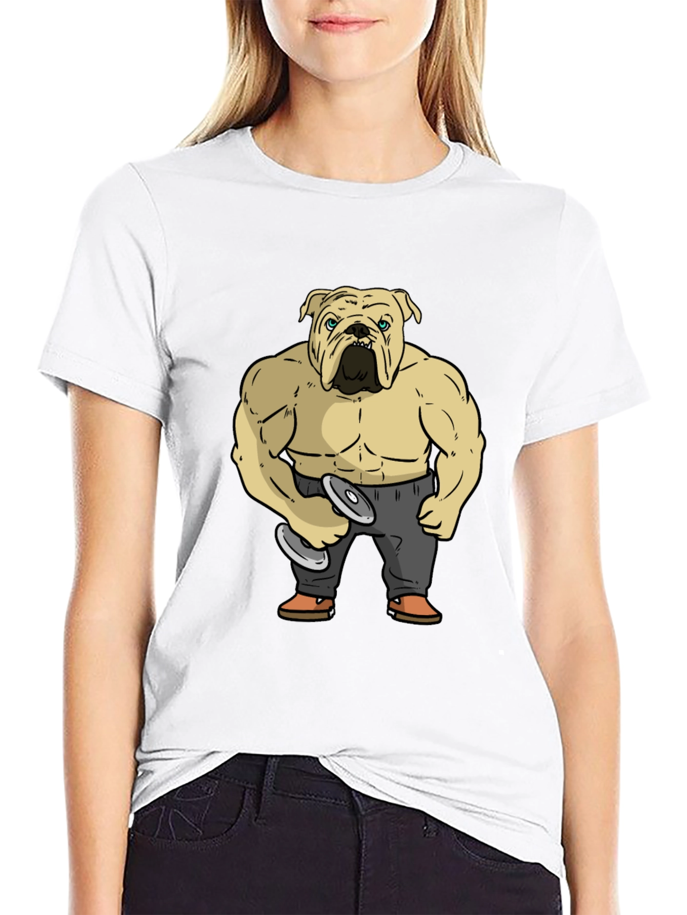 Bulldog Bodybuilder Graphic T-Shirt