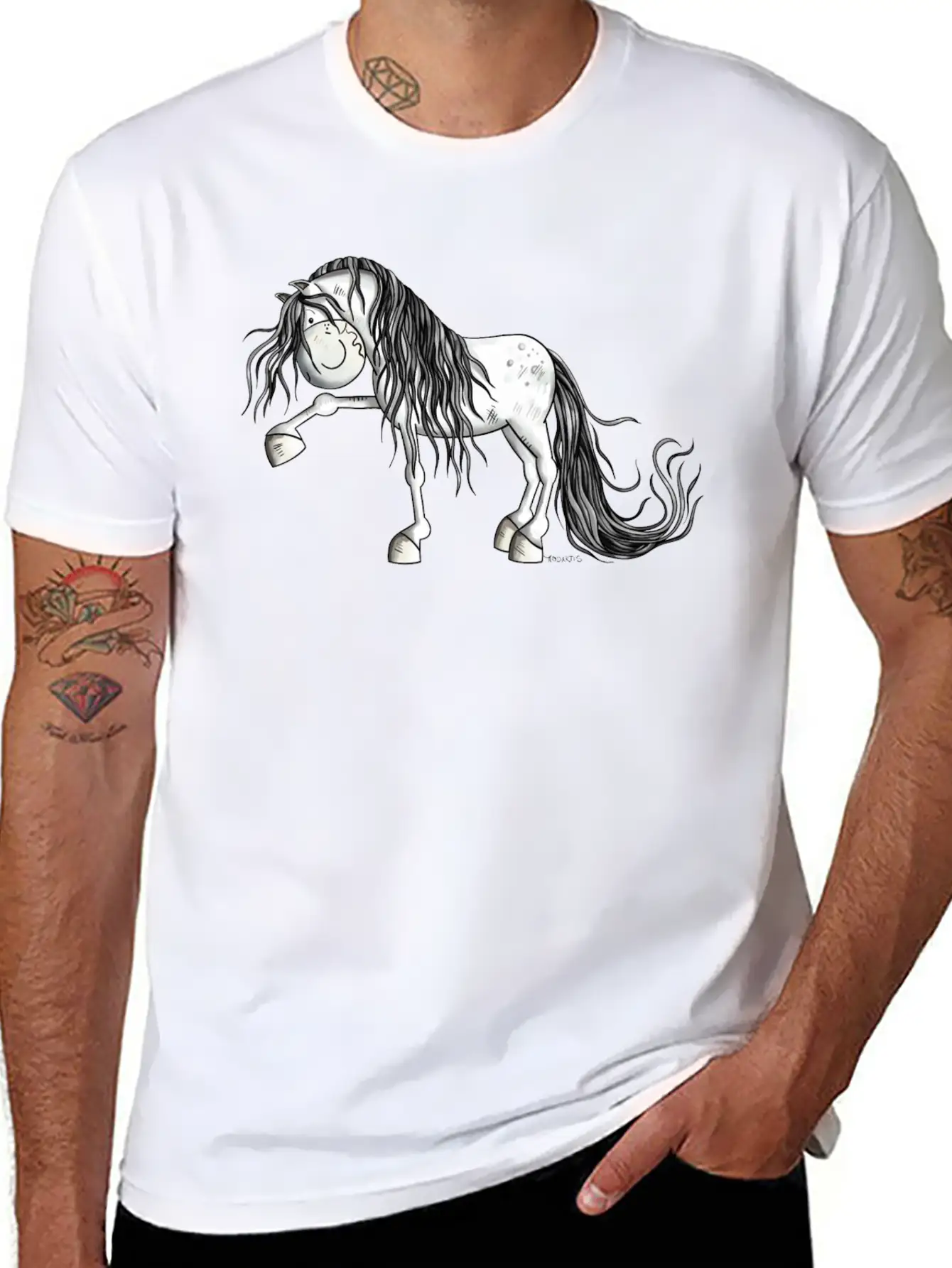 Andalusian Horse - Pura Raza - Horses - Gift Lightweight Cotton T-Shirt – Daily Comfort Graphic Shirt