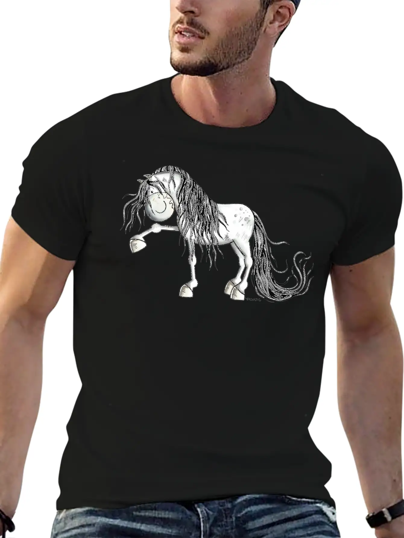 Andalusian Horse - Pura Raza - Horses - Gift Lightweight Cotton T-Shirt – Daily Comfort Graphic Shirt