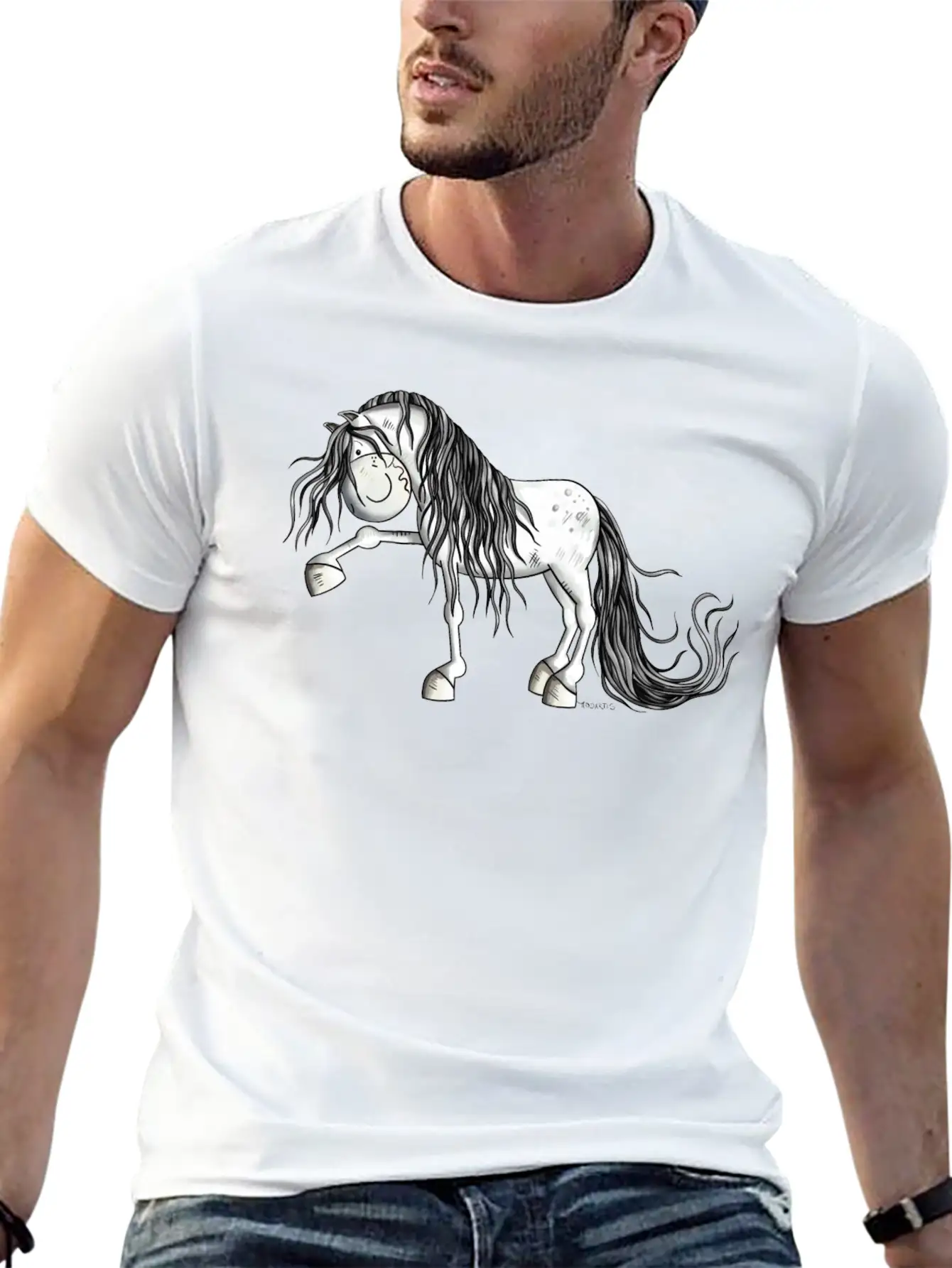 Andalusian Horse - Pura Raza - Horses - Gift Lightweight Cotton T-Shirt – Daily Comfort Graphic Shirt