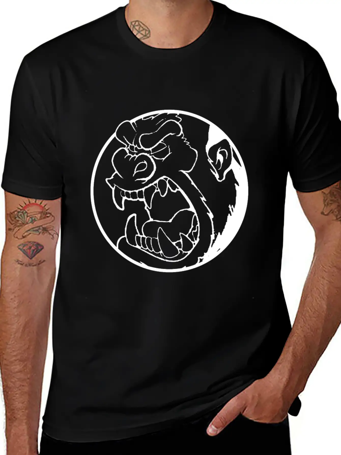 Angry Gorilla - Mad Monkey - Gorilla Lightweight Cotton T-Shirt – Daily Comfort Graphic Shirt