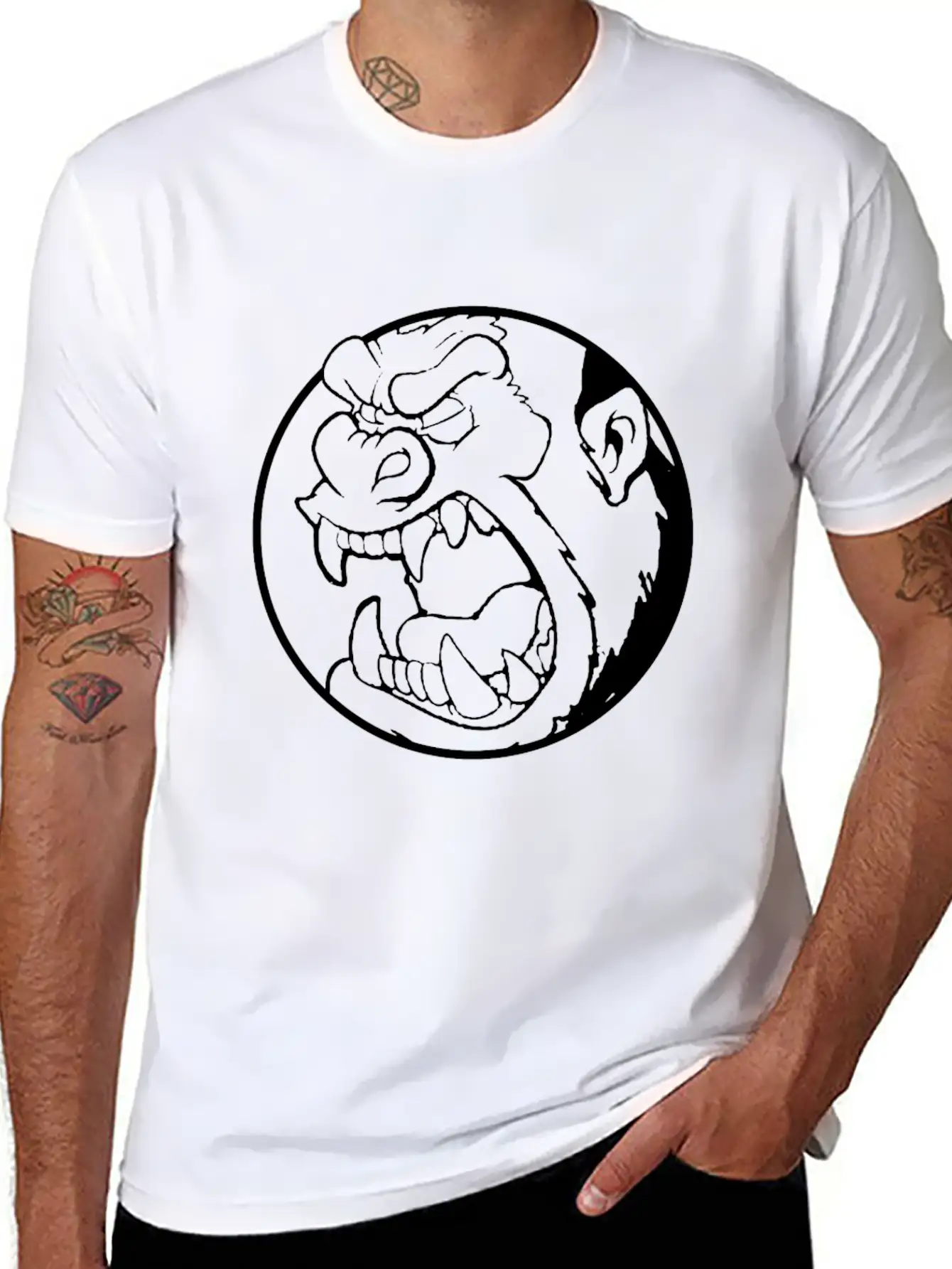 Angry Gorilla - Mad Monkey - Gorilla Lightweight Cotton T-Shirt – Daily Comfort Graphic Shirt