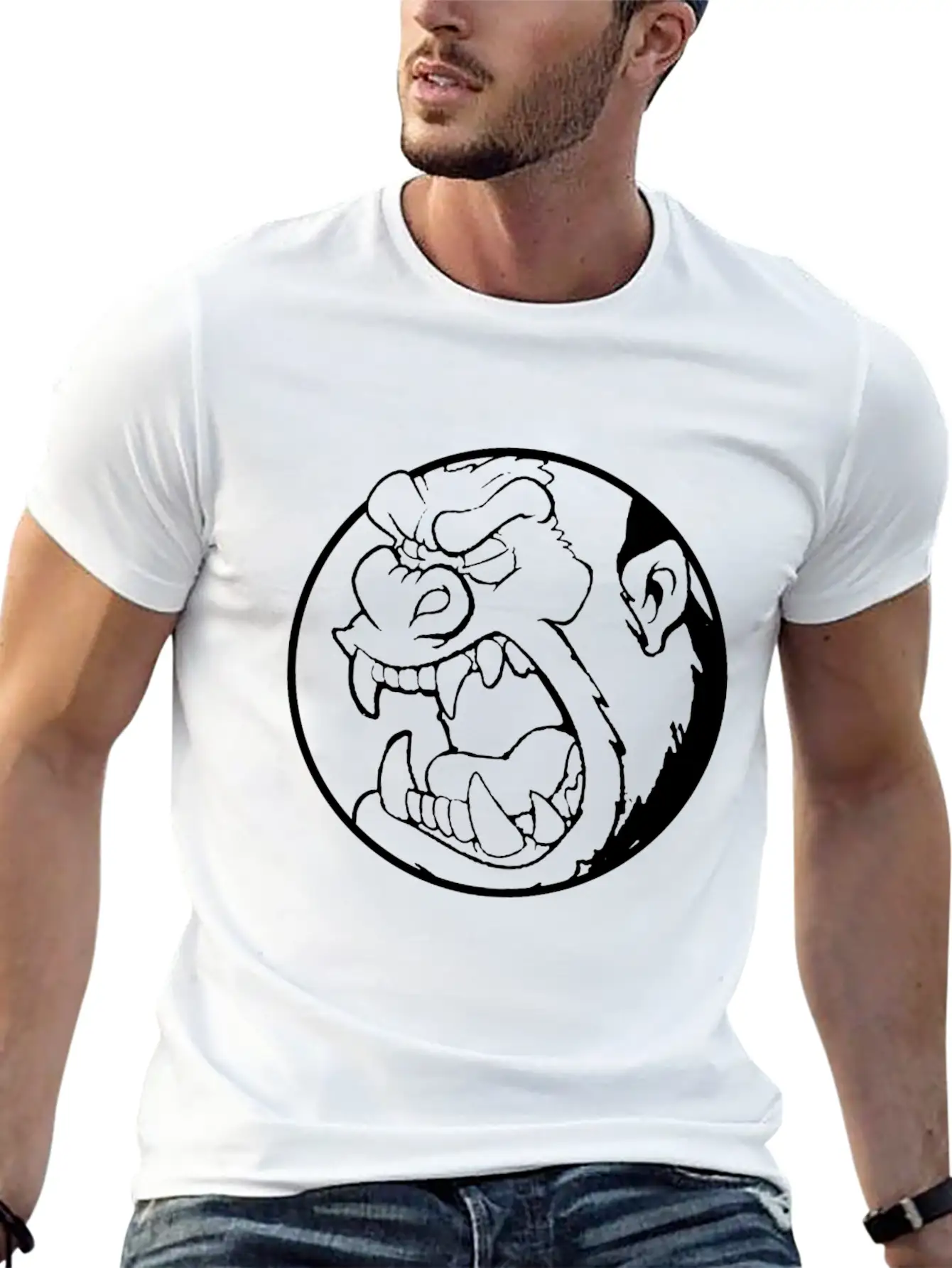 Angry Gorilla - Mad Monkey - Gorilla Lightweight Cotton T-Shirt – Daily Comfort Graphic Shirt