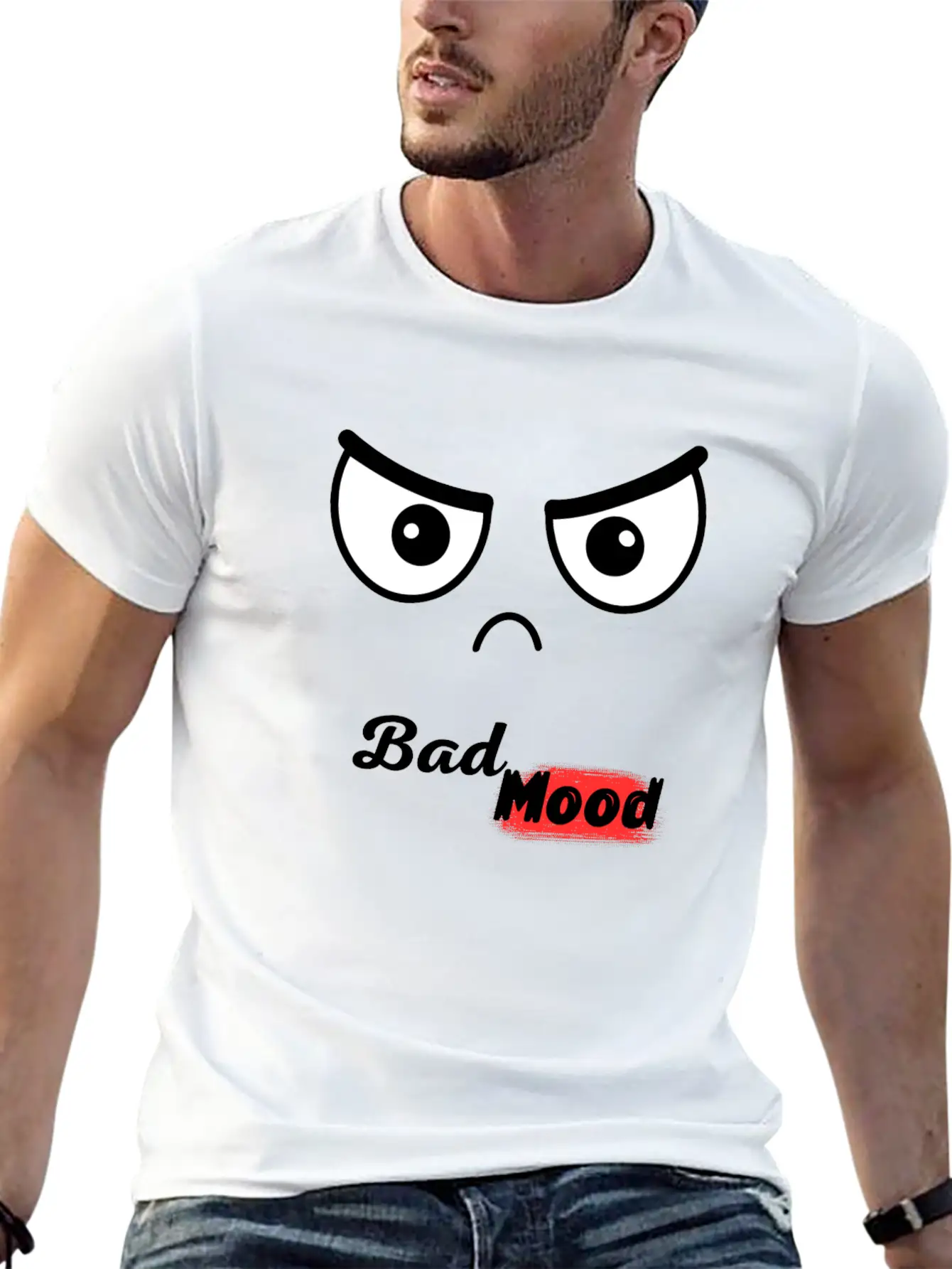 Angry Lightweight Cotton T-Shirt – Daily Comfort Graphic Shirt