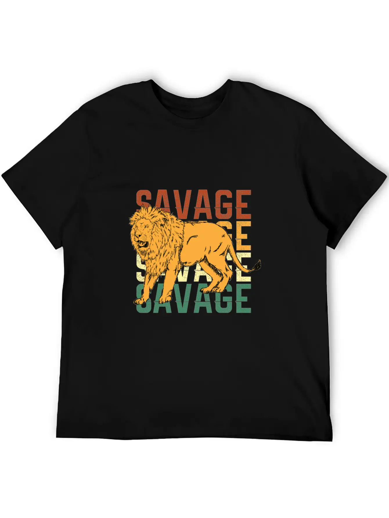 Animal Prints - Savage Lion Lightweight Cotton T-Shirt – Daily Comfort Graphic Shirt