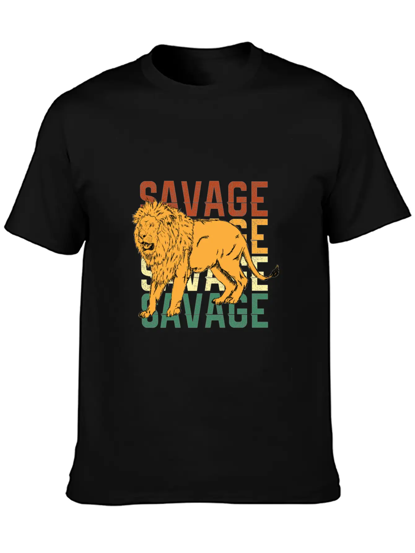 Animal Prints - Savage Lion Lightweight Cotton T-Shirt – Daily Comfort Graphic Shirt