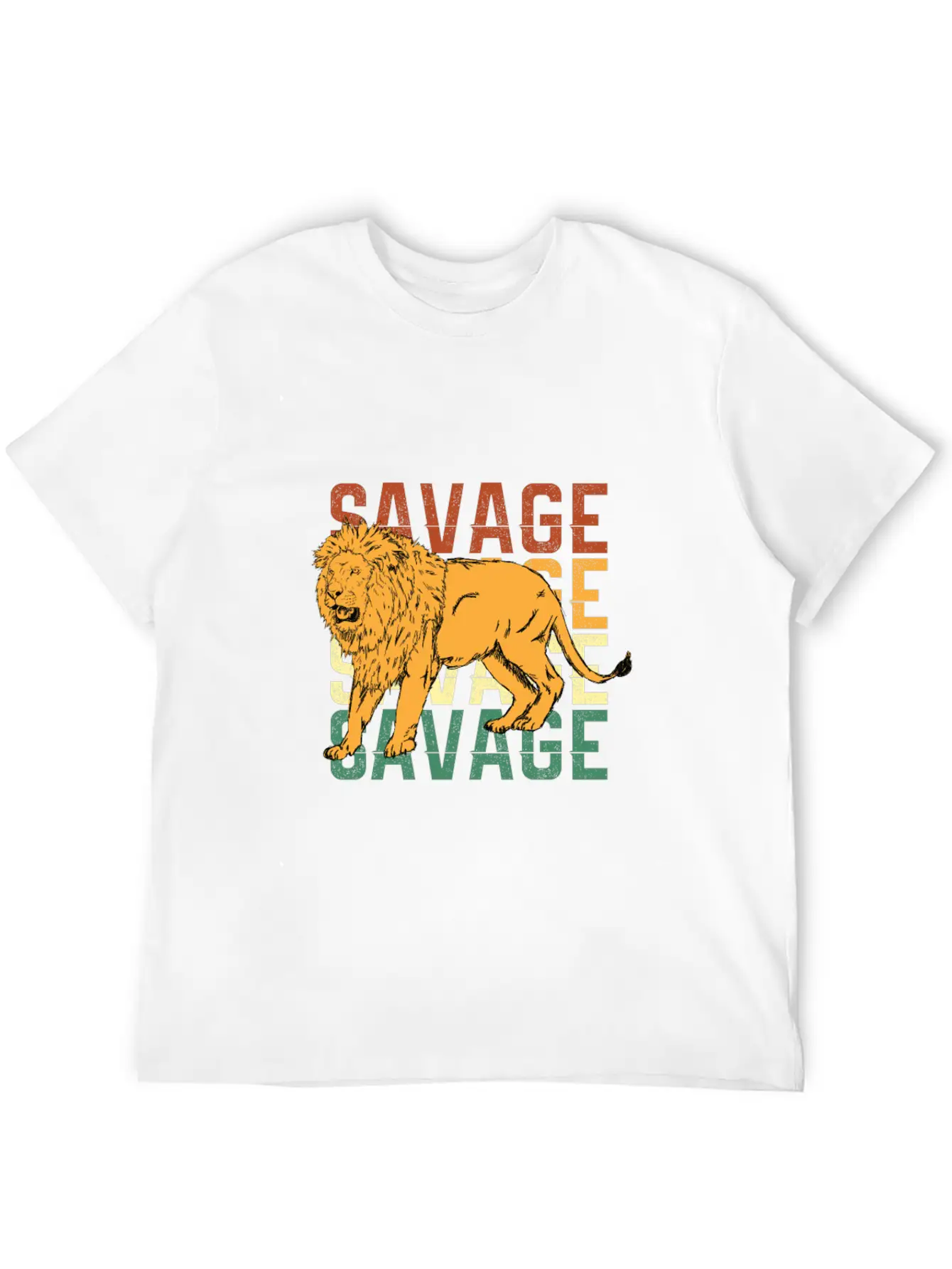 Animal Prints - Savage Lion Lightweight Cotton T-Shirt – Daily Comfort Graphic Shirt
