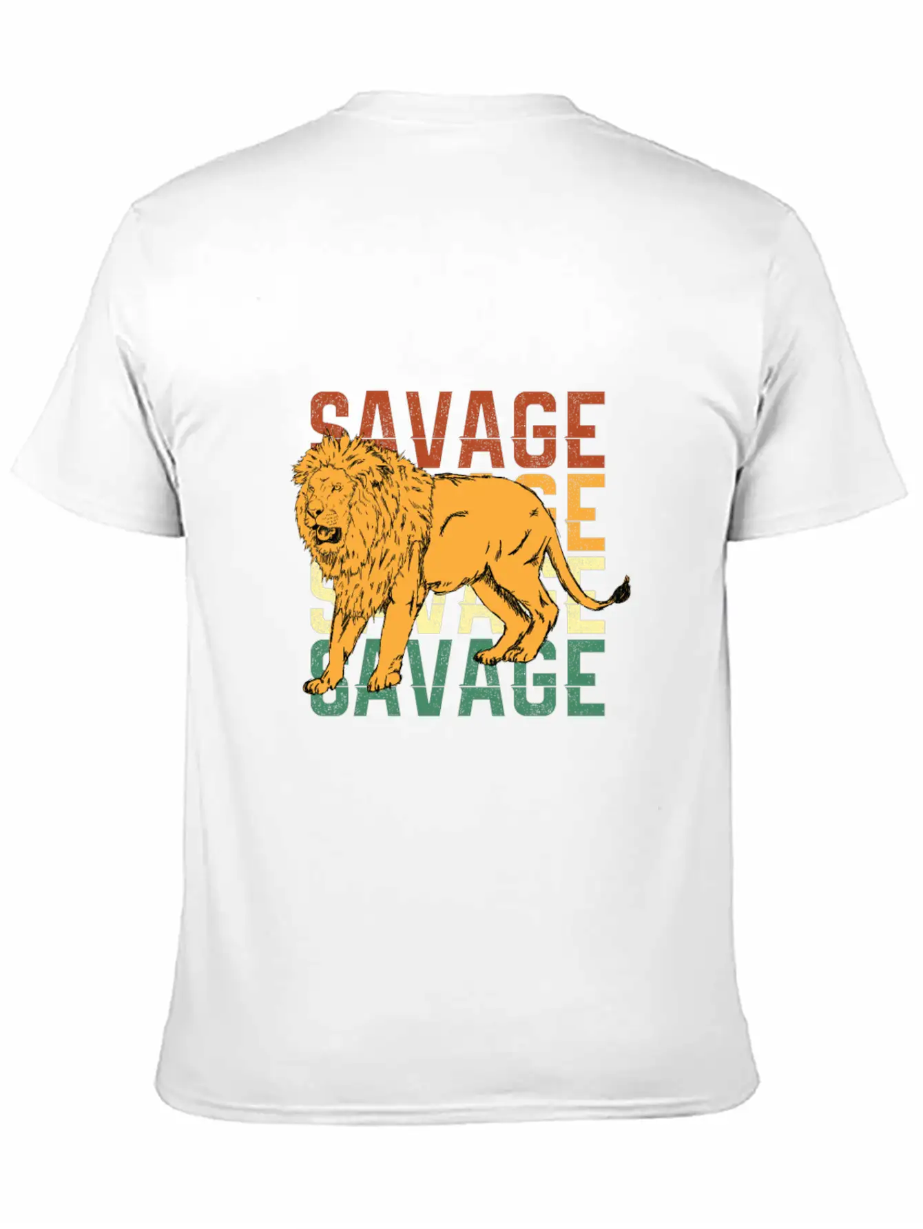 Animal Prints - Savage Lion Lightweight Cotton T-Shirt – Daily Comfort Graphic Shirt