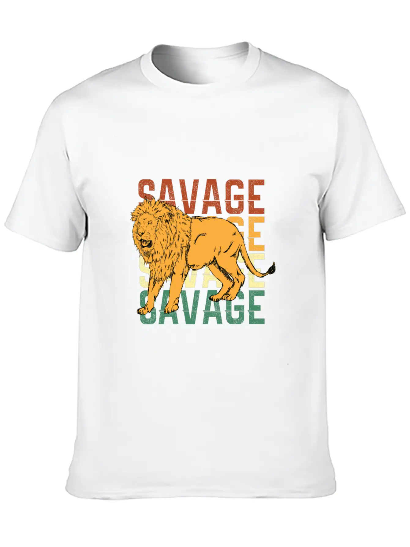Animal Prints - Savage Lion Lightweight Cotton T-Shirt – Daily Comfort Graphic Shirt