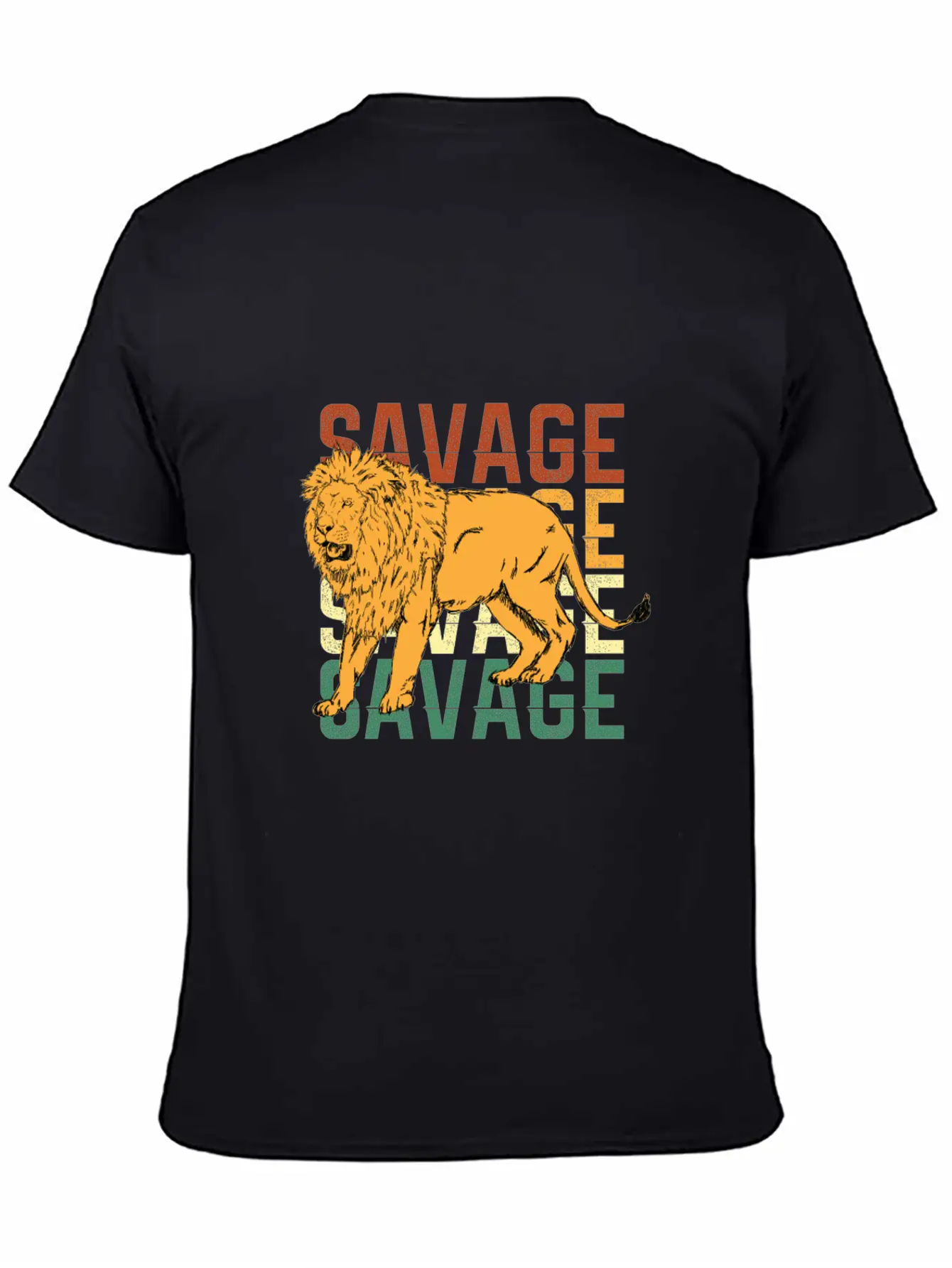 Animal Prints - Savage Lion Lightweight Cotton T-Shirt – Daily Comfort Graphic Shirt