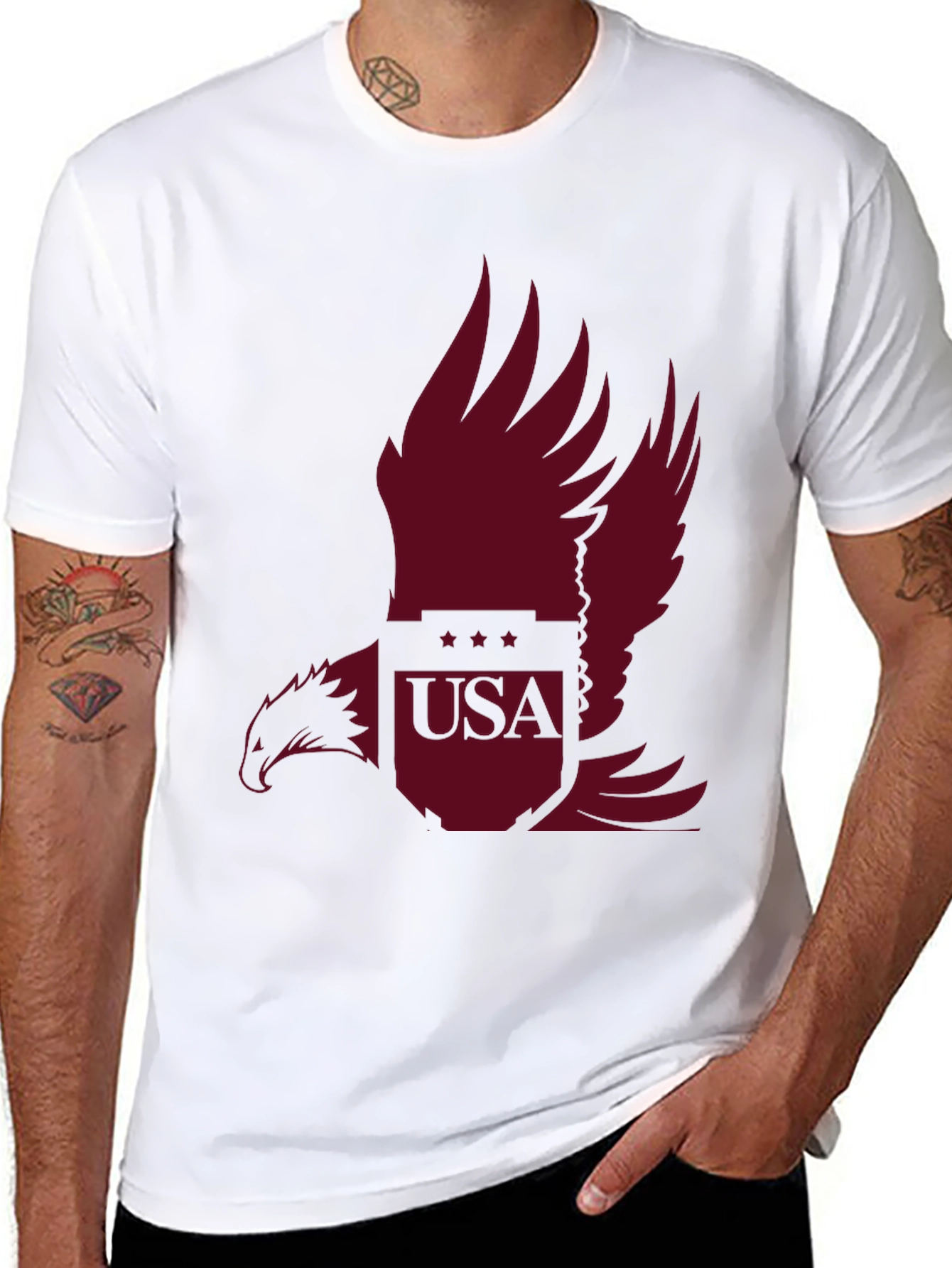 USA Eagle Graphic Tee - Patriotic Style