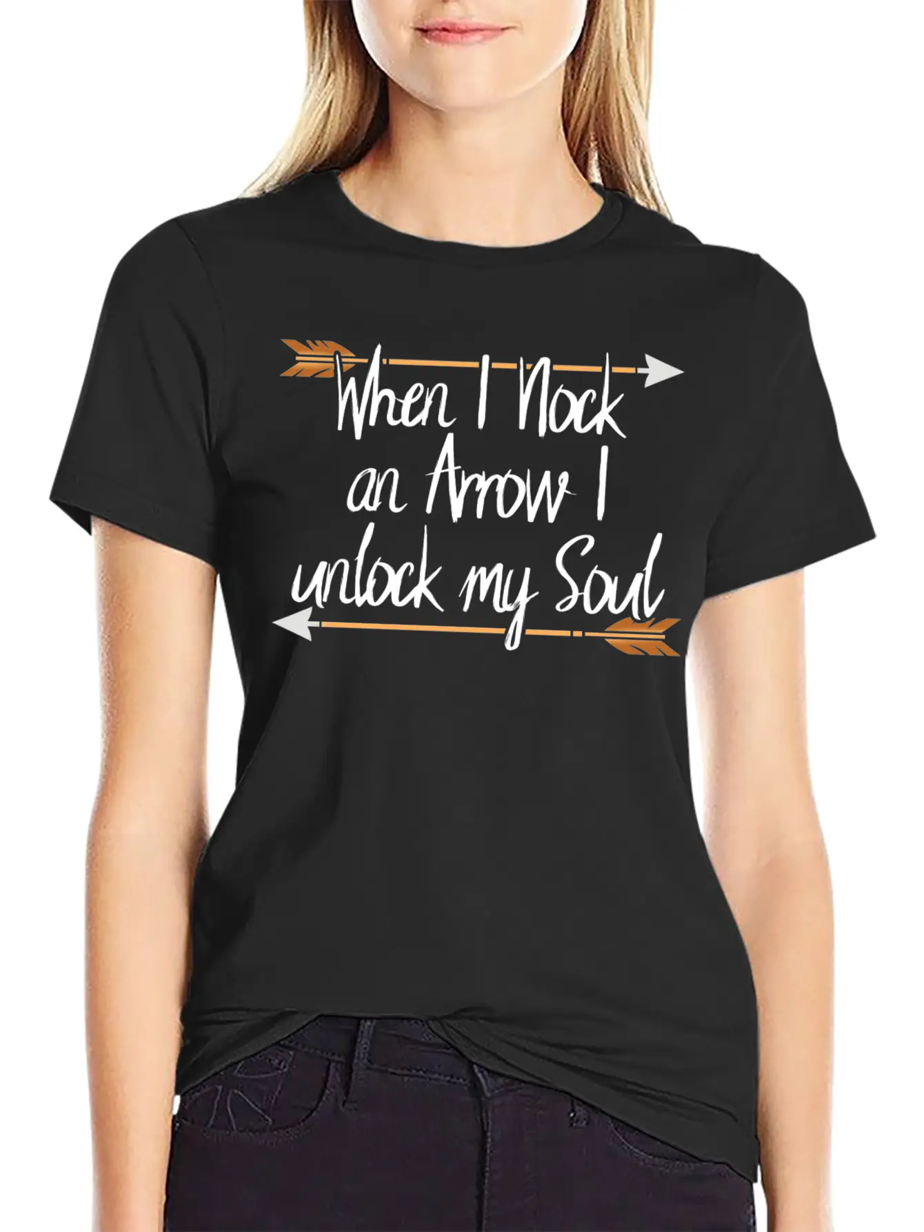 Archery When I Nock An Arrow I Unlock My Soul Lightweight Cotton T-Shirt – Daily Comfort Graphic Shirt