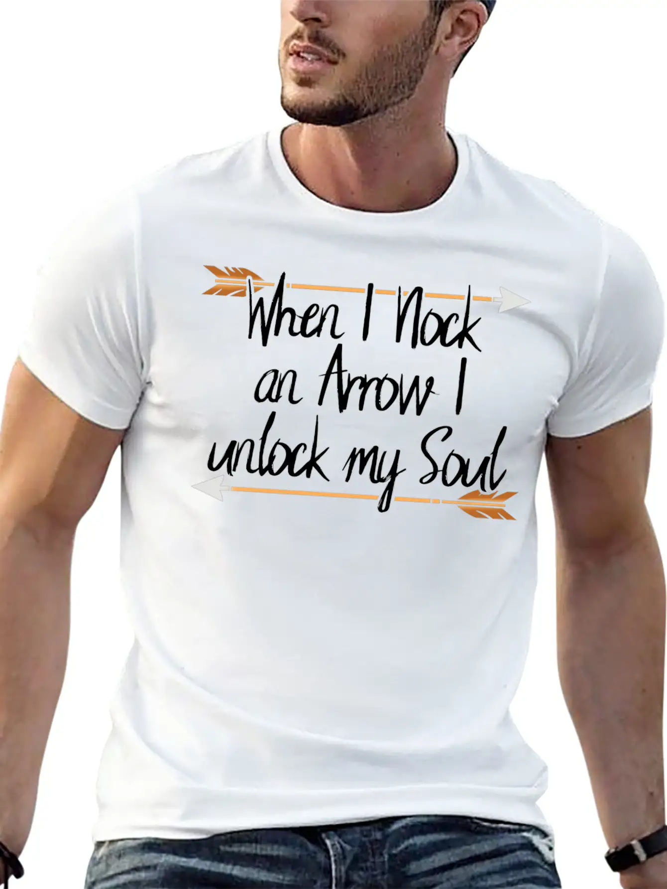 Archery When I Nock An Arrow I Unlock My Soul Lightweight Cotton T-Shirt – Daily Comfort Graphic Shirt