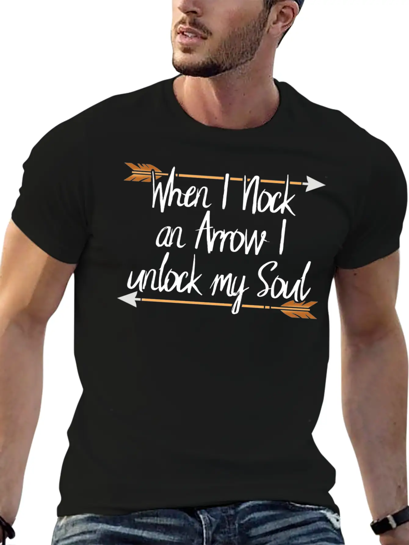Archery When I Nock An Arrow I Unlock My Soul Lightweight Cotton T-Shirt – Daily Comfort Graphic Shirt