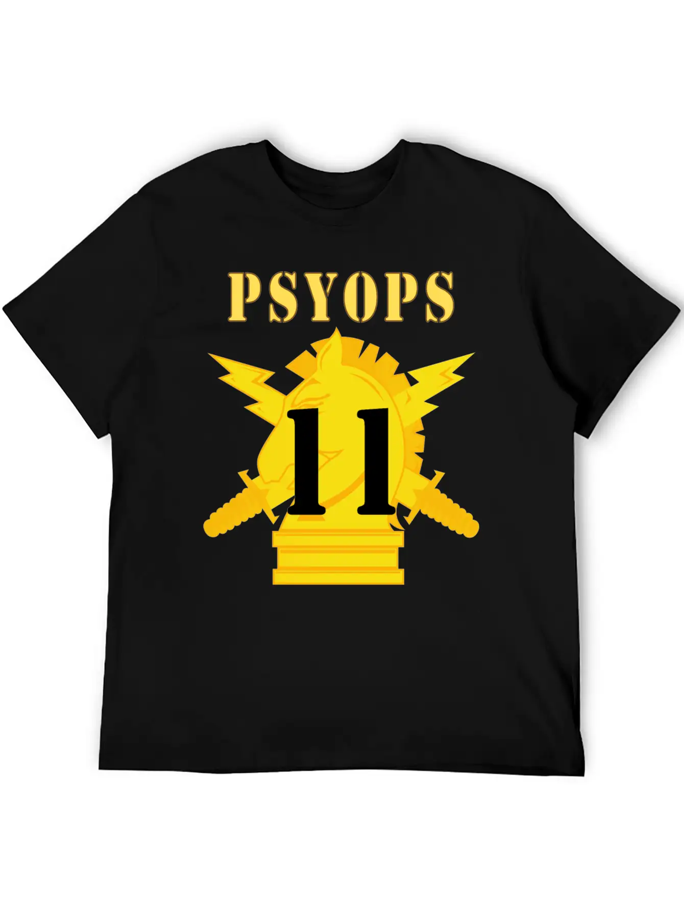 Army PSYOPS W Branch Insignia 11th Battalion Lightweight Cotton T-Shirt – Daily Comfort Graphic Shirt