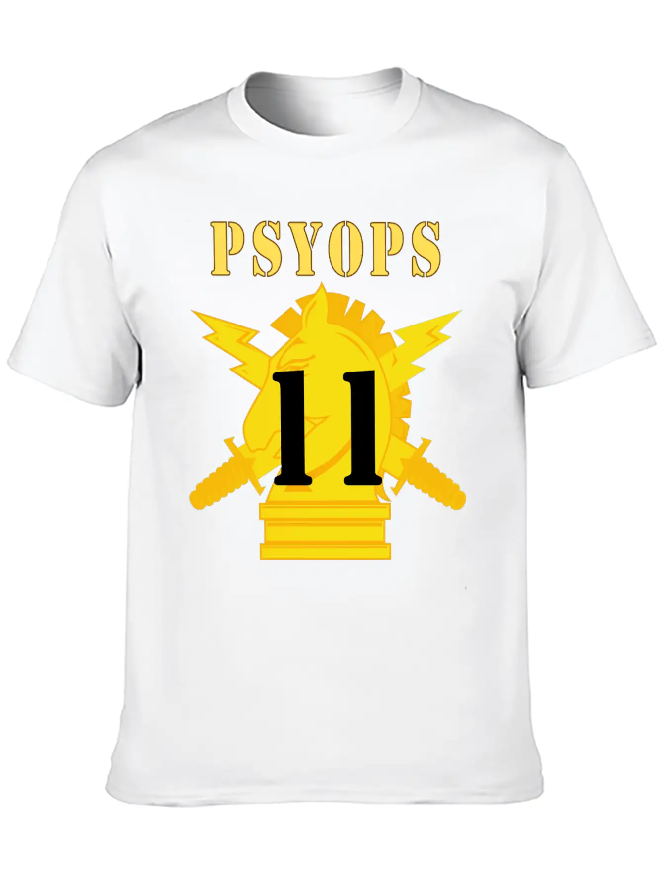 Army PSYOPS W Branch Insignia 11th Battalion Lightweight Cotton T-Shirt – Daily Comfort Graphic Shirt