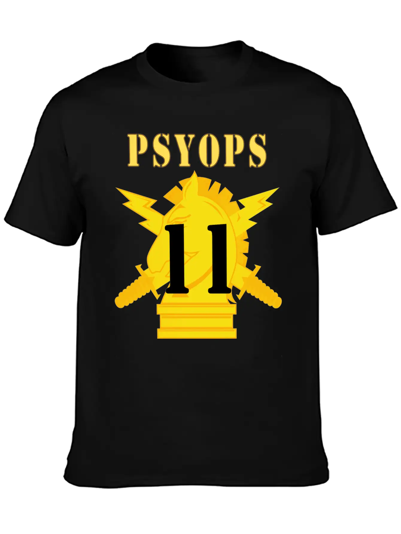 Army PSYOPS W Branch Insignia 11th Battalion Lightweight Cotton T-Shirt – Daily Comfort Graphic Shirt
