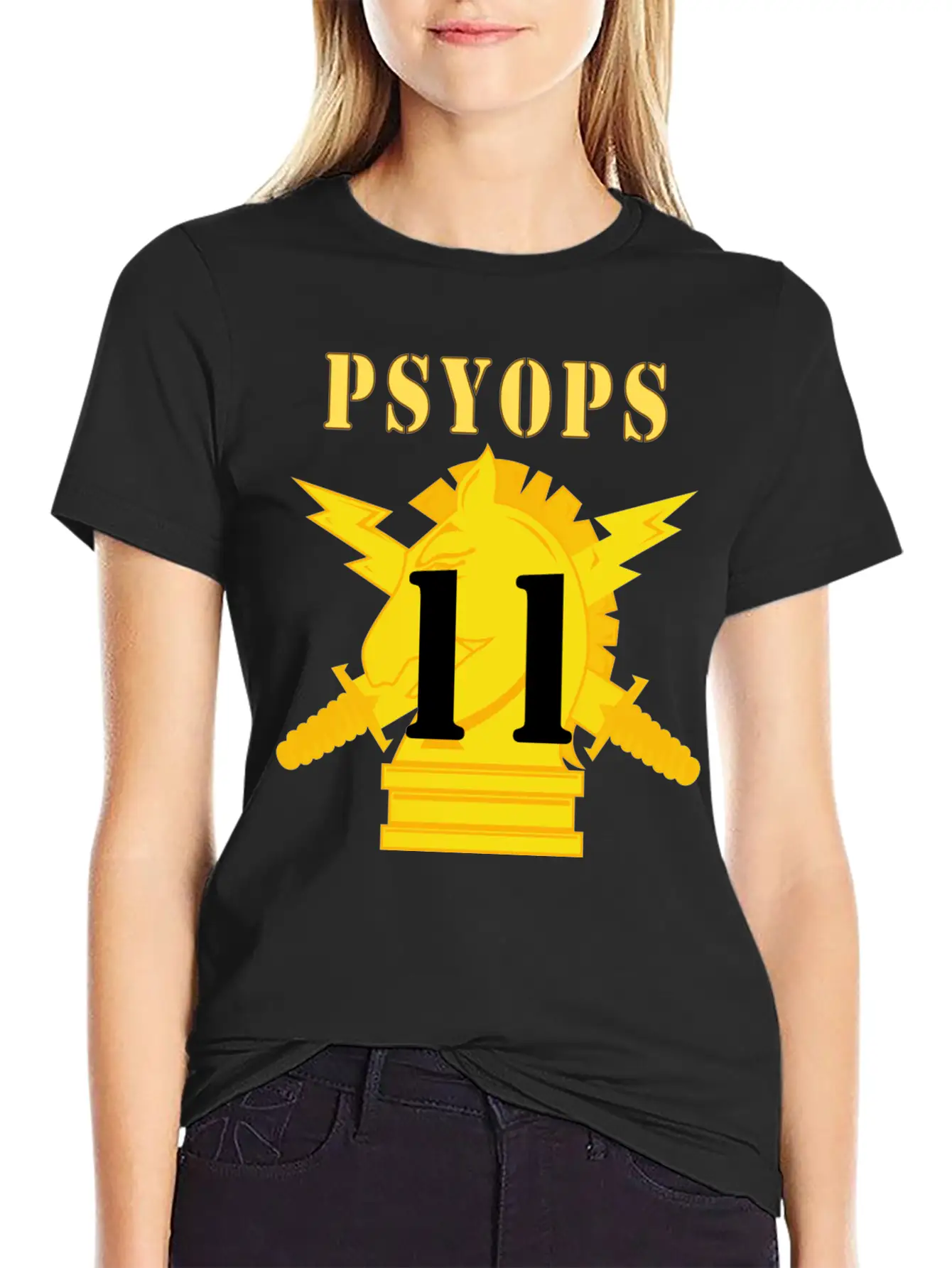 Army PSYOPS W Branch Insignia 11th Battalion Lightweight Cotton T-Shirt – Daily Comfort Graphic Shirt