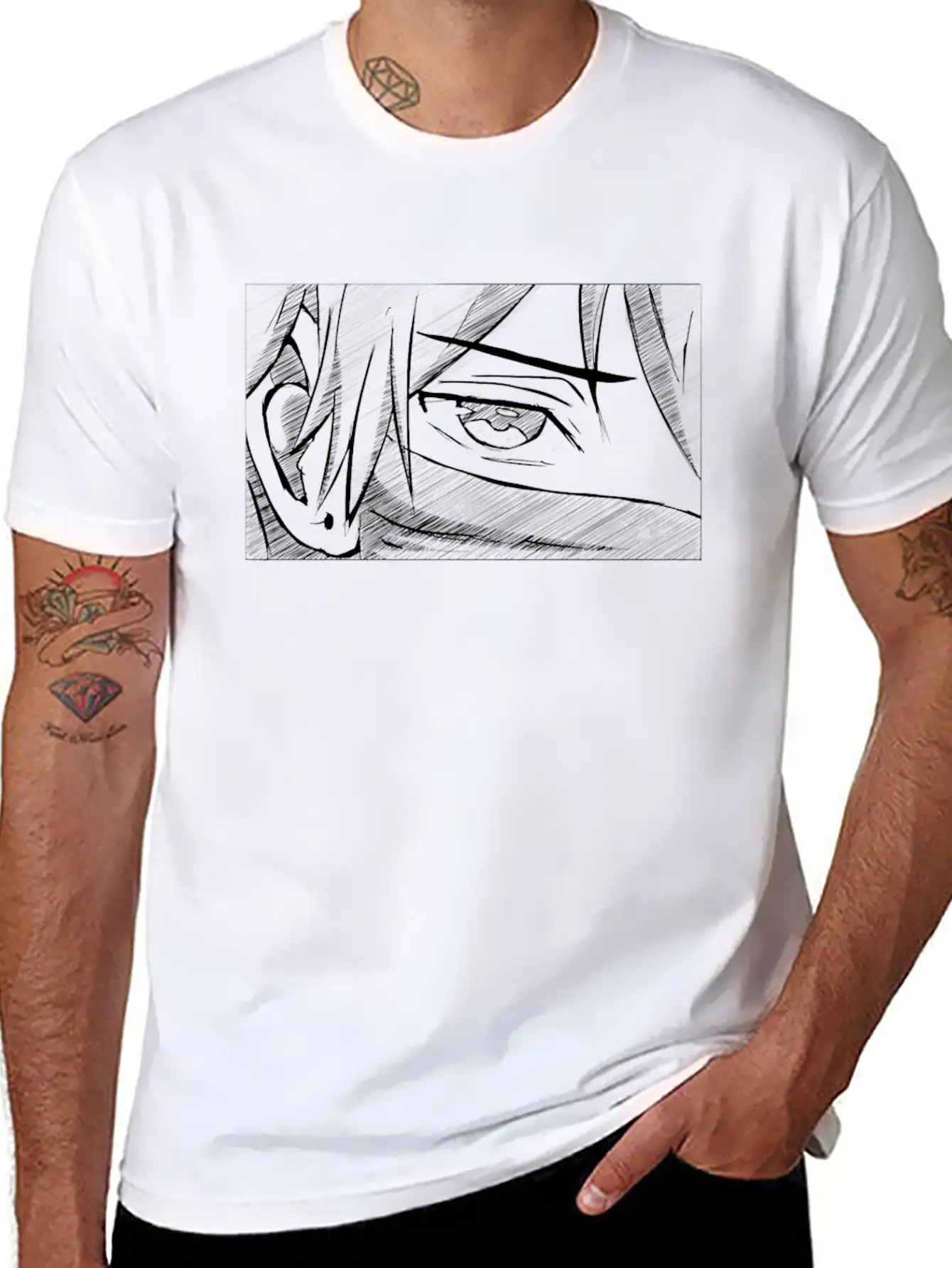 Art Academia Aesthetic Japanese Anime Boy Eye Lightweight Cotton T-Shirt – Daily Comfort Graphic Shirt