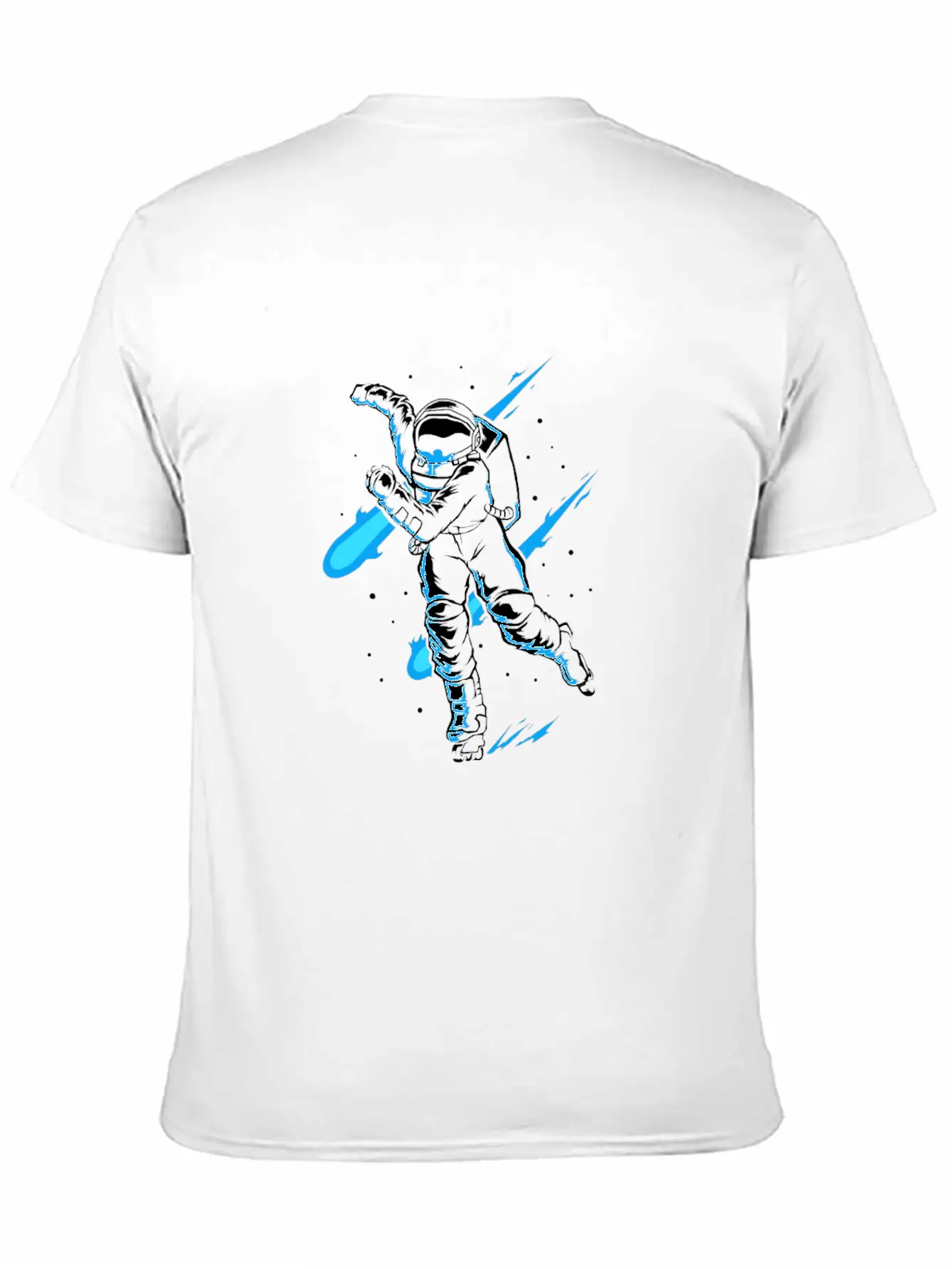 Astronaut Ice Skates Funny Ice Skater Lightweight Cotton T-Shirt – Daily Comfort Graphic Shirt